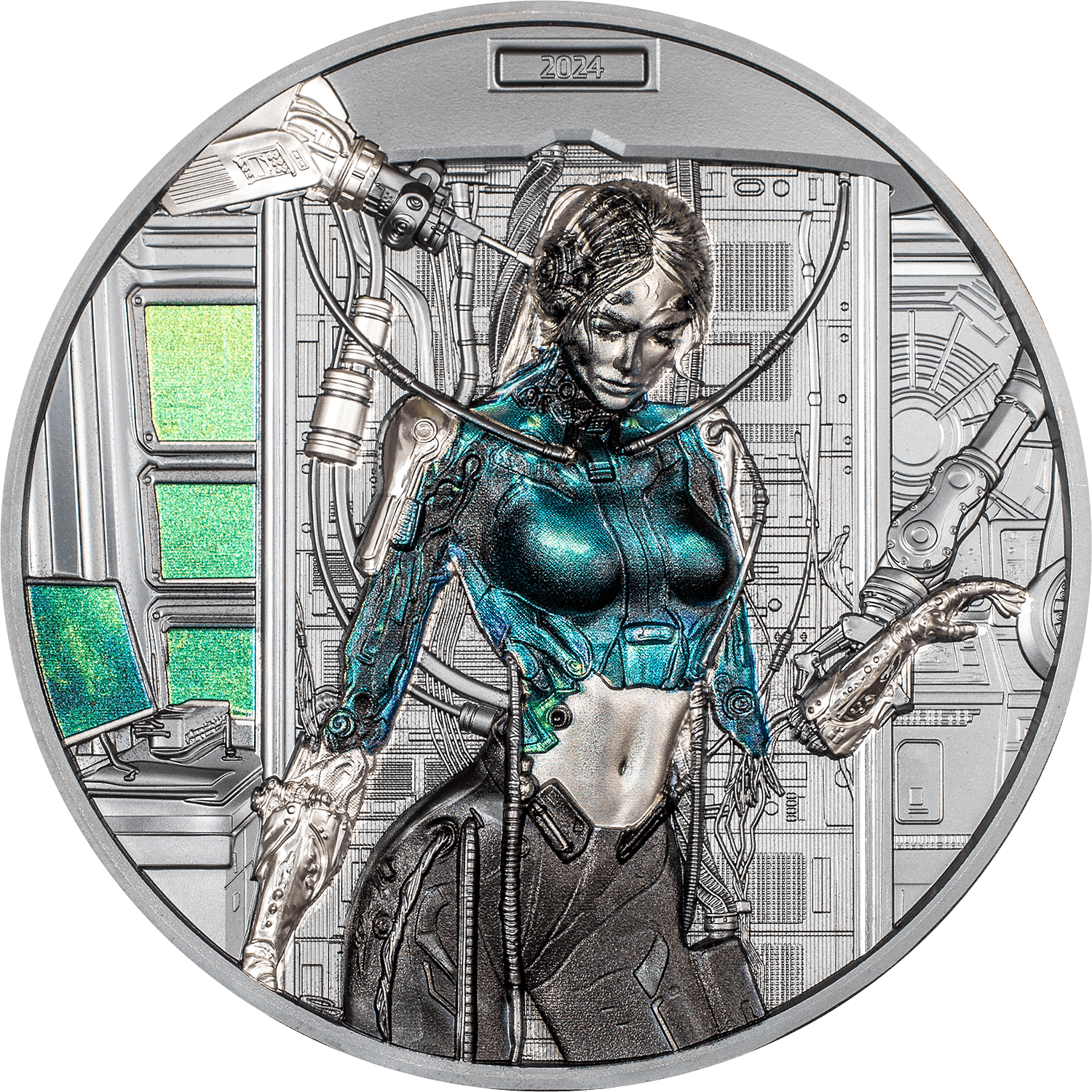 CYBER QUEEN Rebirth 3 Oz Silver Coin $20 Cook Islands 2024 - PARTHAVA COIN