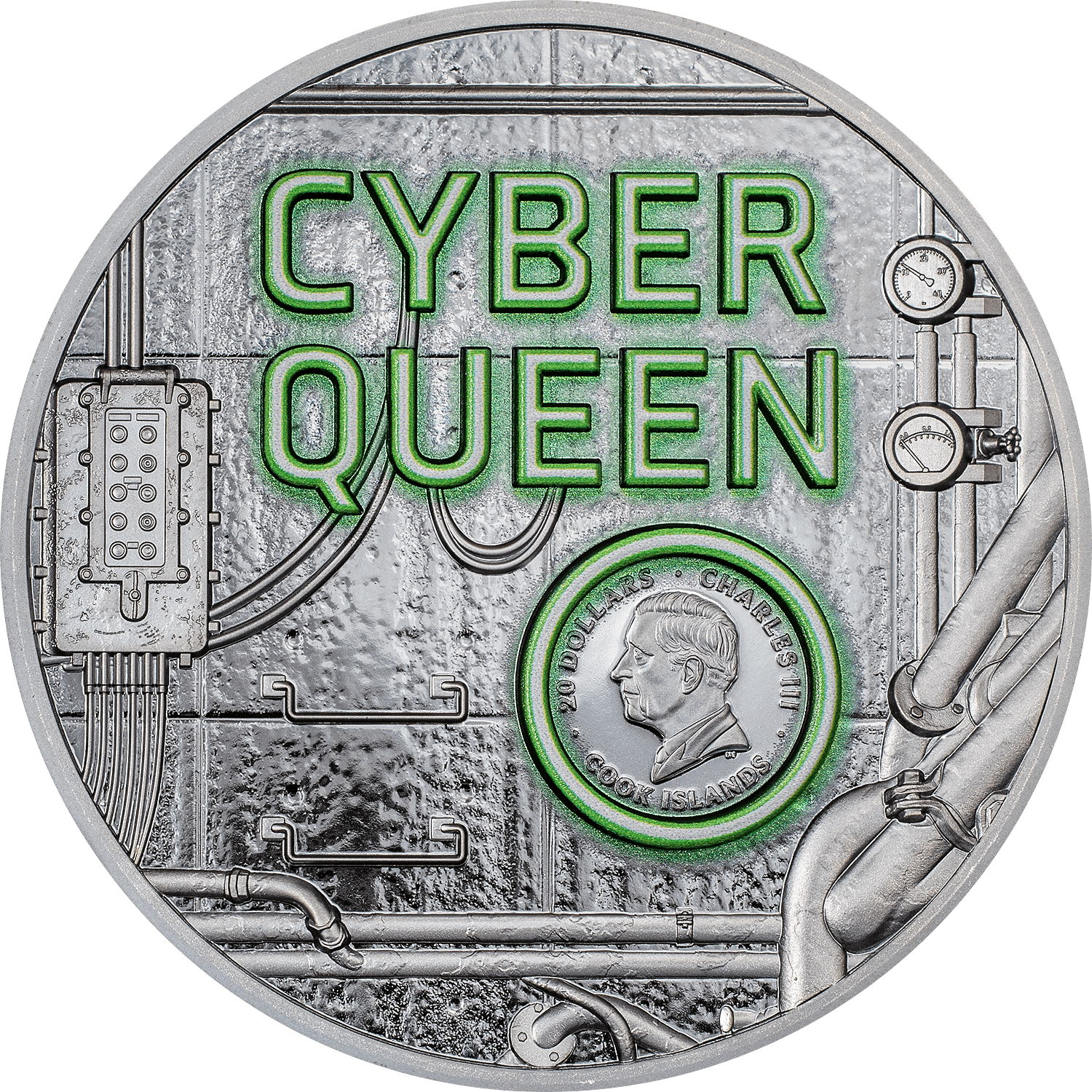 CYBER QUEEN Rebirth 3 Oz Silver Coin $20 Cook Islands 2024 - PARTHAVA COIN