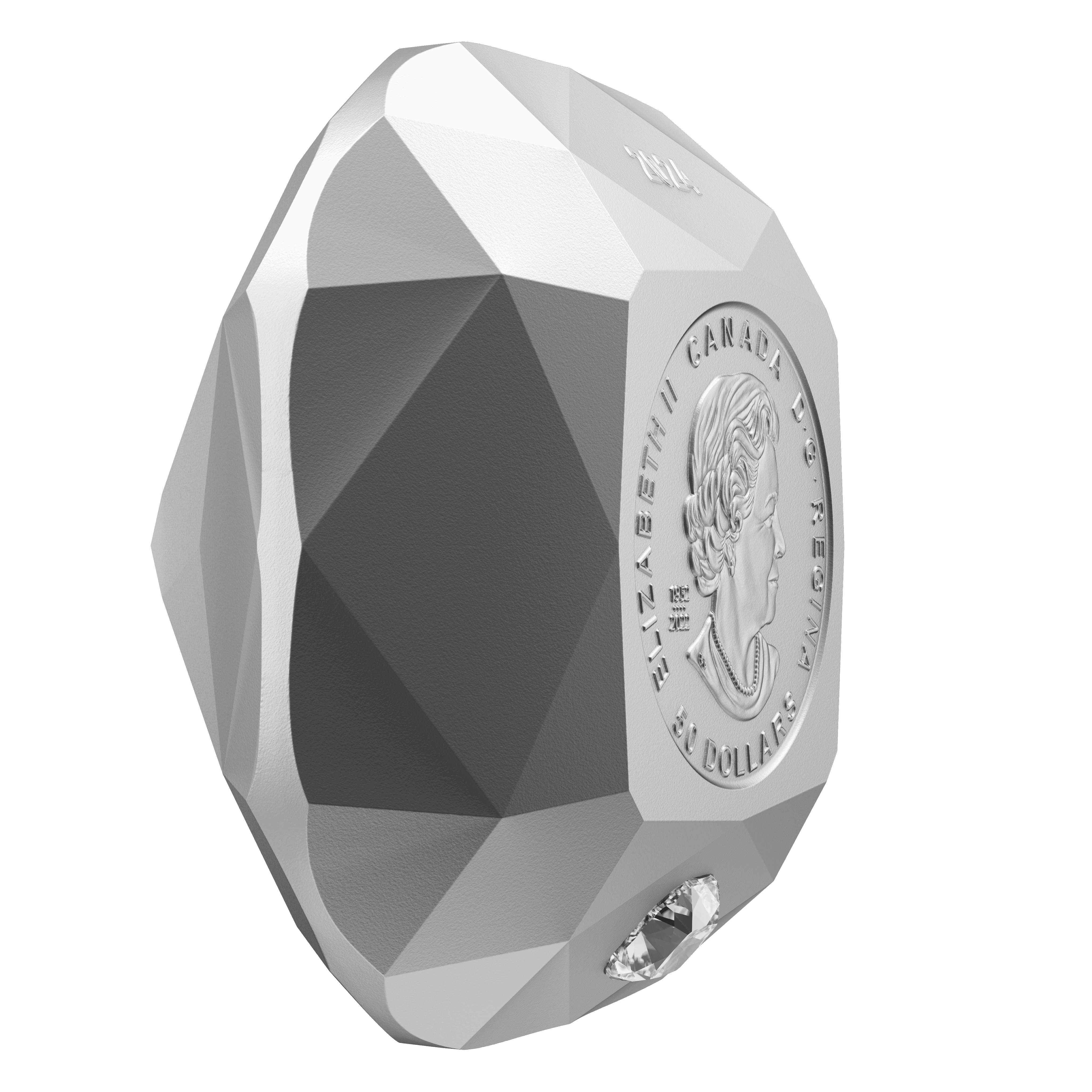 DE BEERS Ideal Cushion Diamond pure silver coin $50 Canada 2024 - PARTHAVA COIN