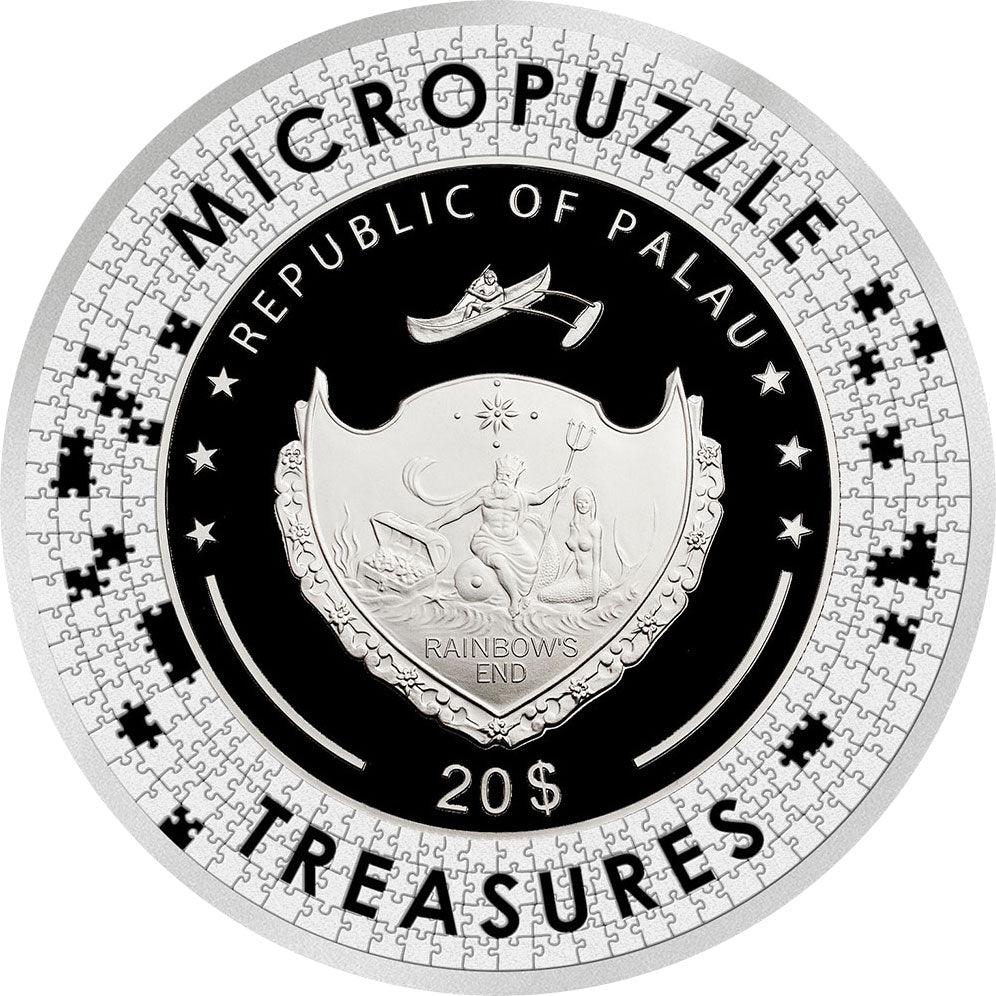 DONI TONDO Michelangelo Micropuzzle Treasures 3 Oz Silver Coin $20 Palau 2023 - PARTHAVA COIN