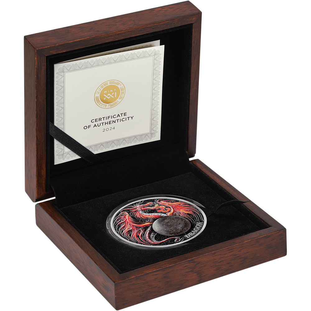 DRAGON Chronicles of Fire 2 Oz Silver Coin 10 Cedis Ghana 2024 - PARTHAVA COIN