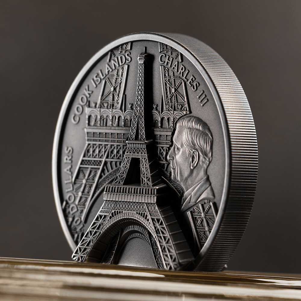 EIFFEL TOWER Historical Monuments 2 Oz Silver Coin $10 Cook Islands 2024 - PARTHAVA COIN