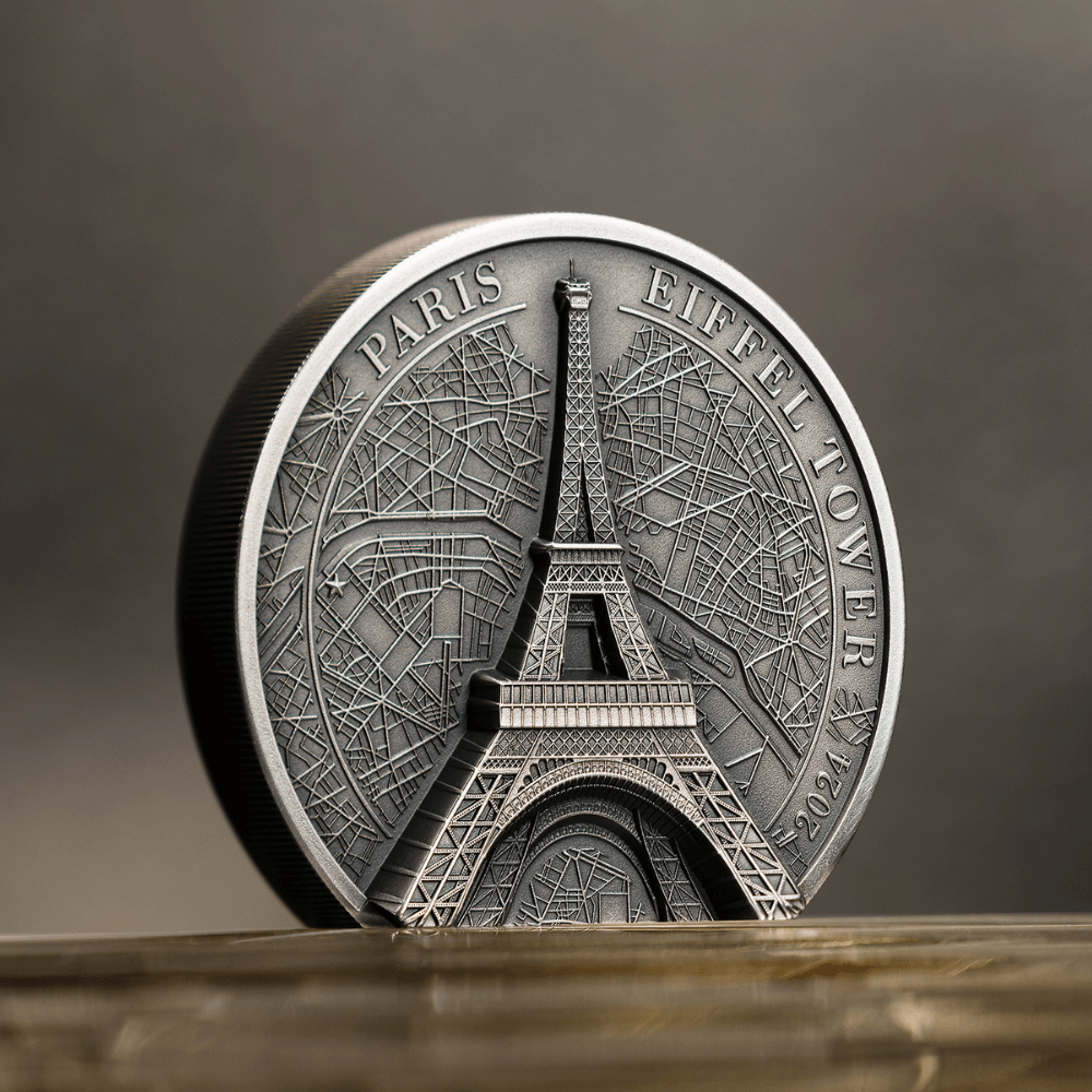 EIFFEL TOWER Historical Monuments 2 Oz Silver Coin $10 Cook Islands 2024 - PARTHAVA COIN