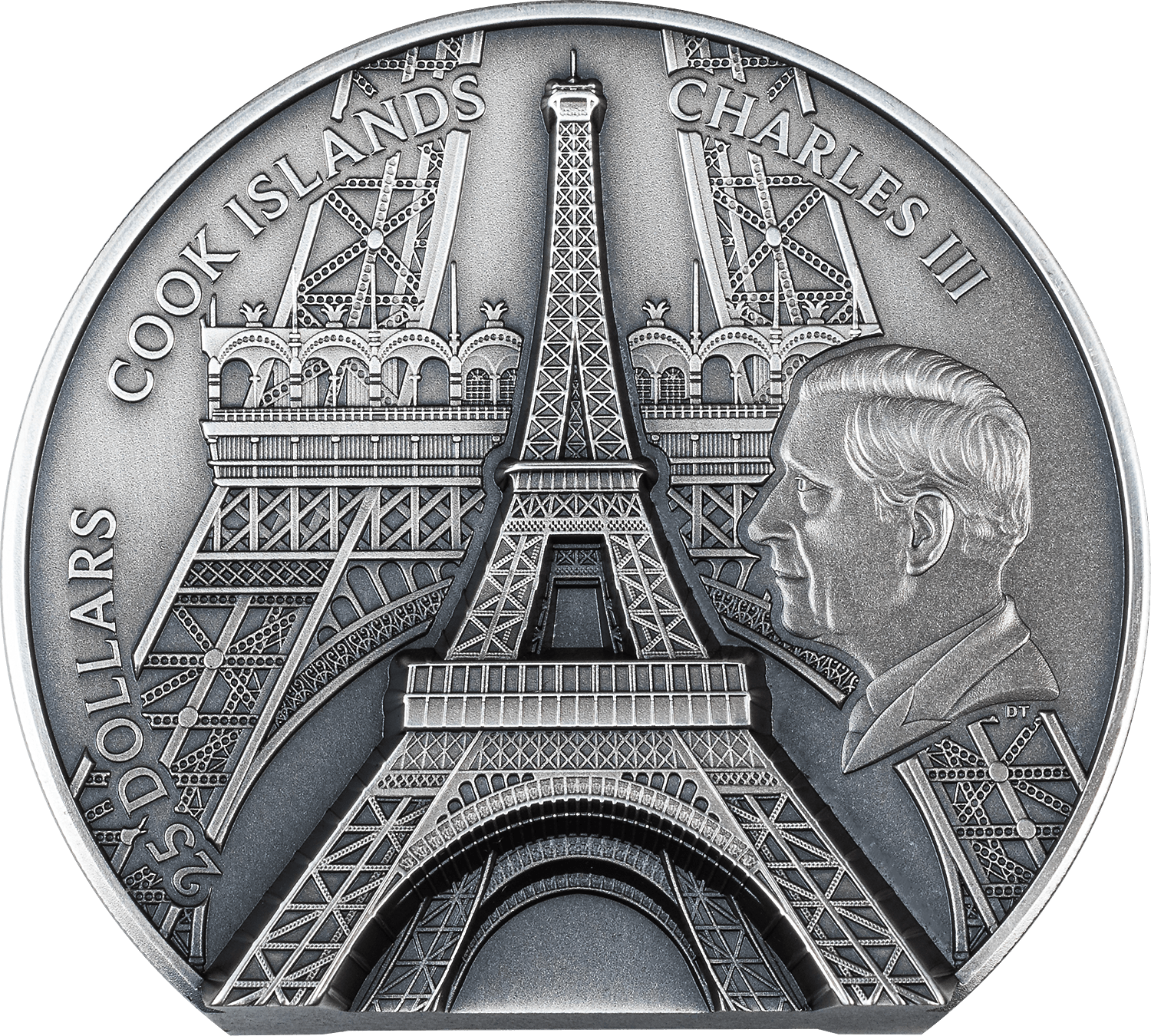EIFFEL TOWER Historical Monuments 5 Oz Silver Coin $25 Cook Islands 2024 - PARTHAVA COIN