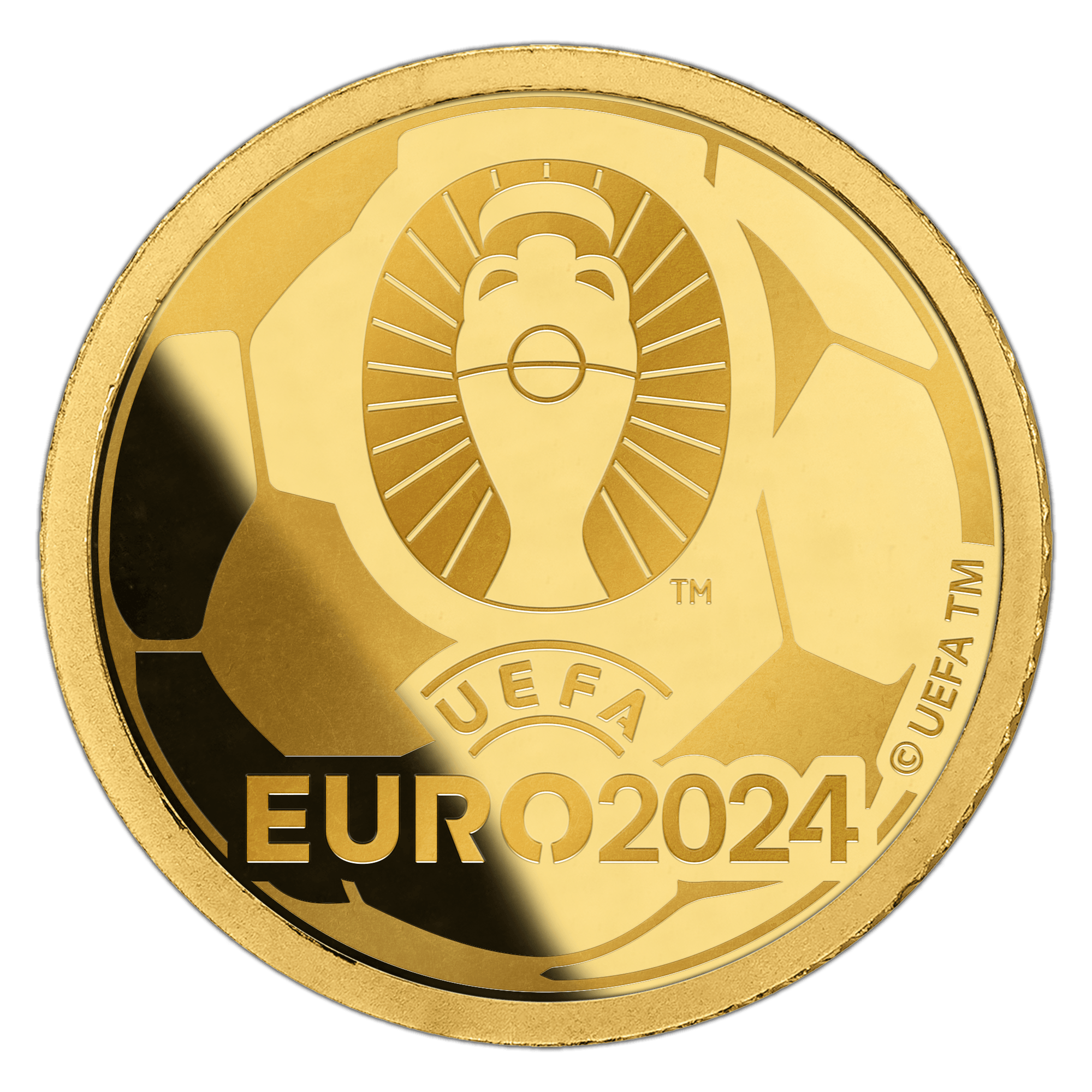 EMBLEM UEFA Euro Cup Small Gold Coin $10 Solomon Islands 2024 - PARTHAVA COIN