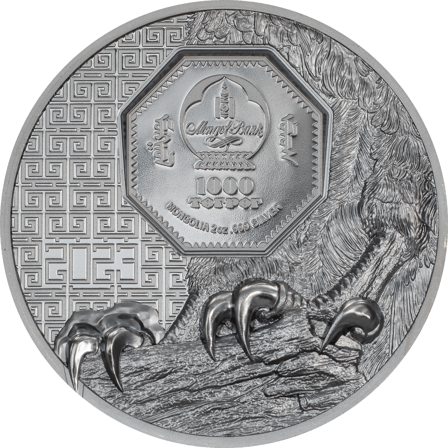FALCON Wild Mongolia 2 Oz Silver Coin 1000 Togrog Mongolia 2023 - PARTHAVA COIN
