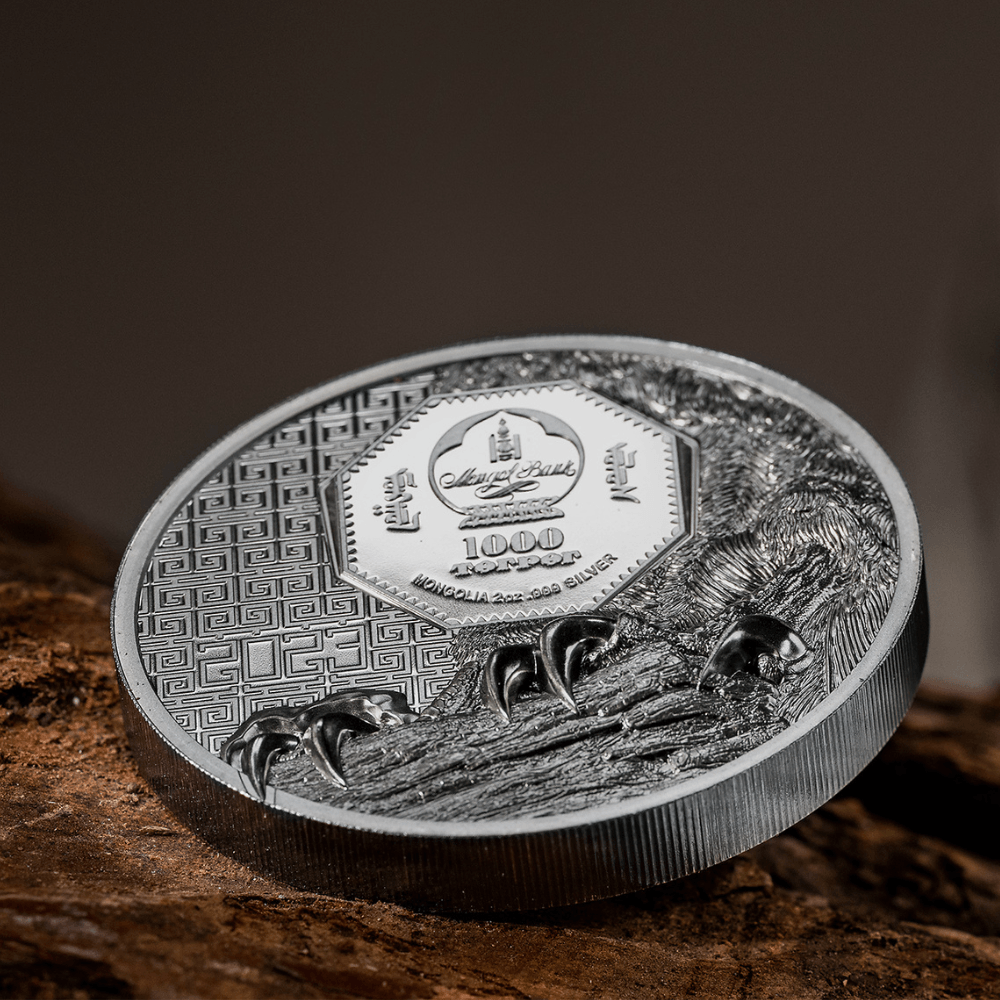 FALCON Wild Mongolia 2 Oz Silver Coin 1000 Togrog Mongolia 2023 - PARTHAVA COIN
