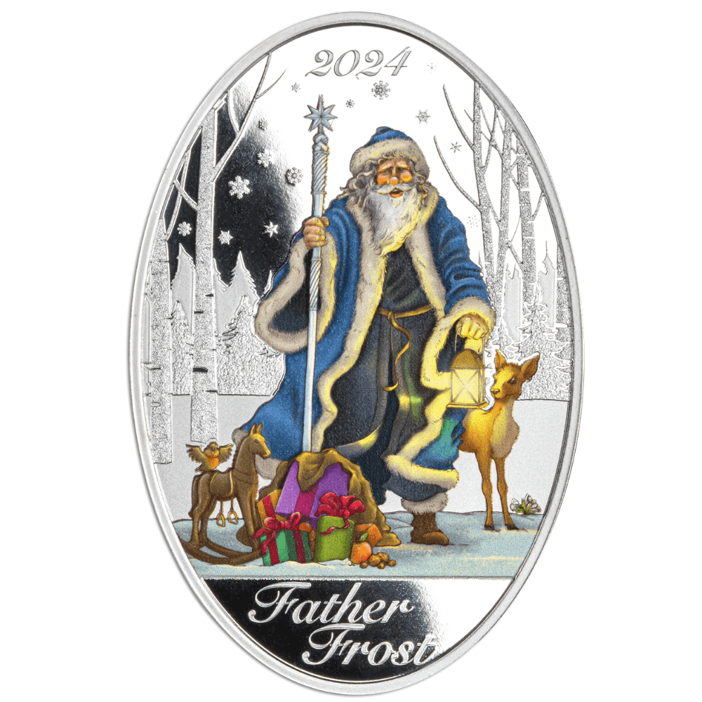 FATHER FROST The Famous and Magical Character of Winter 1 Oz Silver Coin $5 Solomon Islands 2024 - PARTHAVA COIN