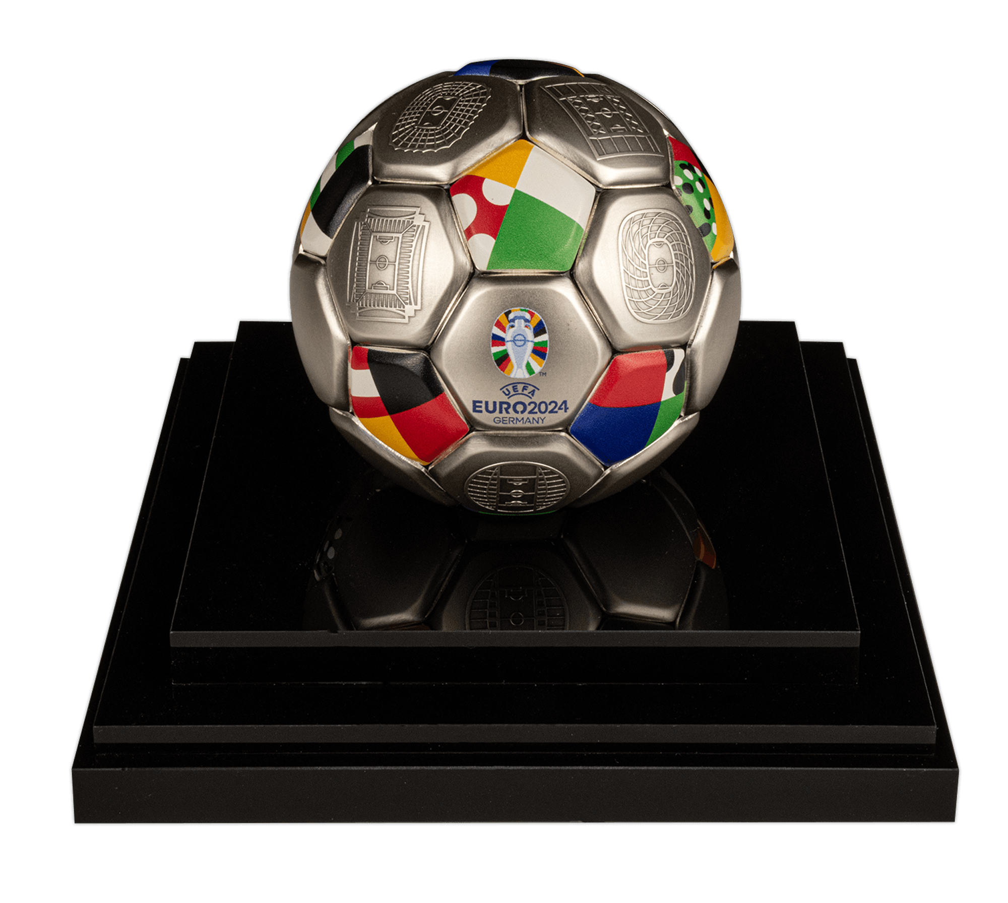 FOOTBALL UEFA EURO Spherical 3 Oz Silver Coin $10 Solomon Islands 2024 - PARTHAVA COIN