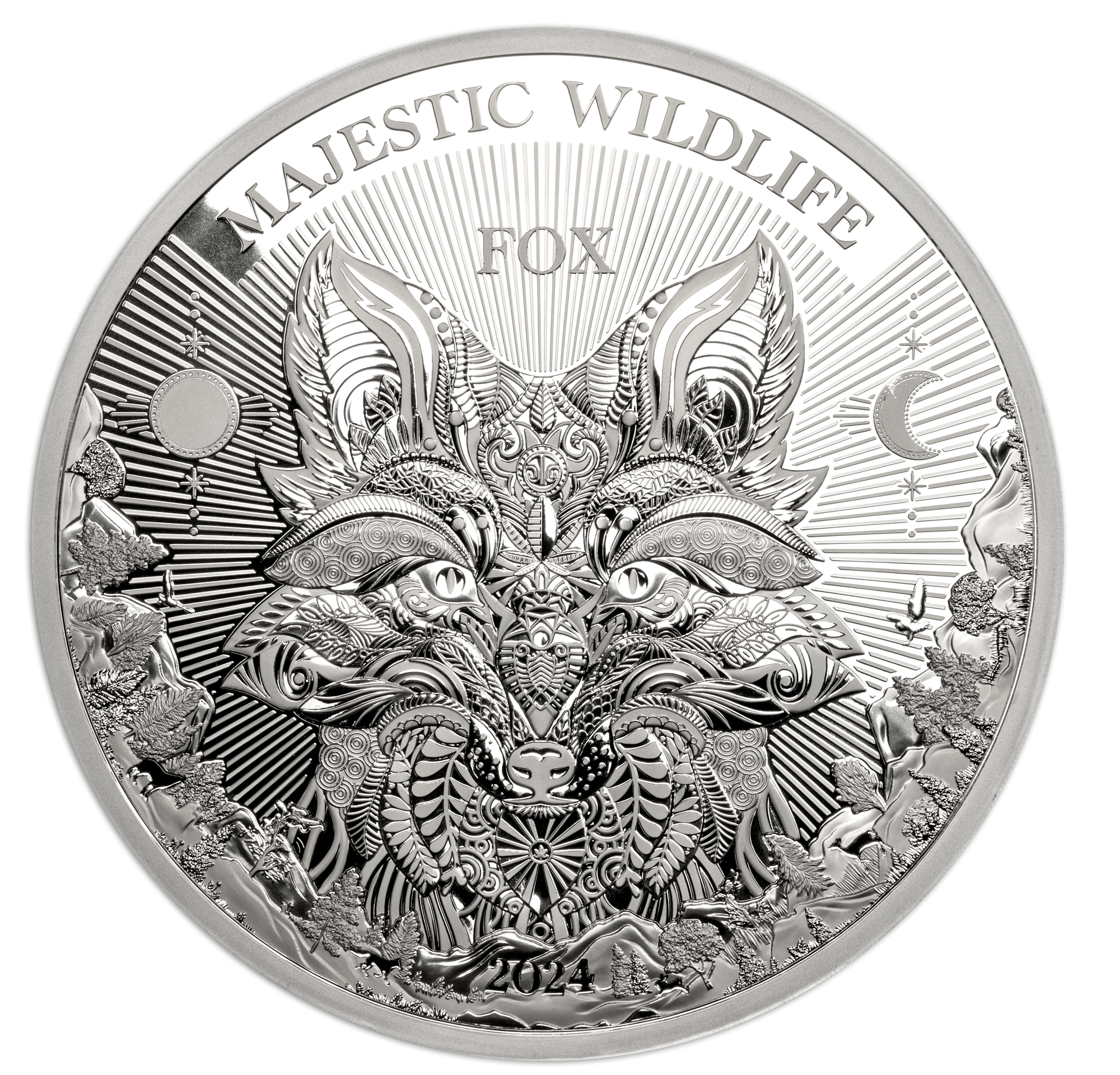 FOX Majestic Wildlife 1 Kg Kilo Silver Coin $25 Samoa 2024 - PARTHAVA COIN