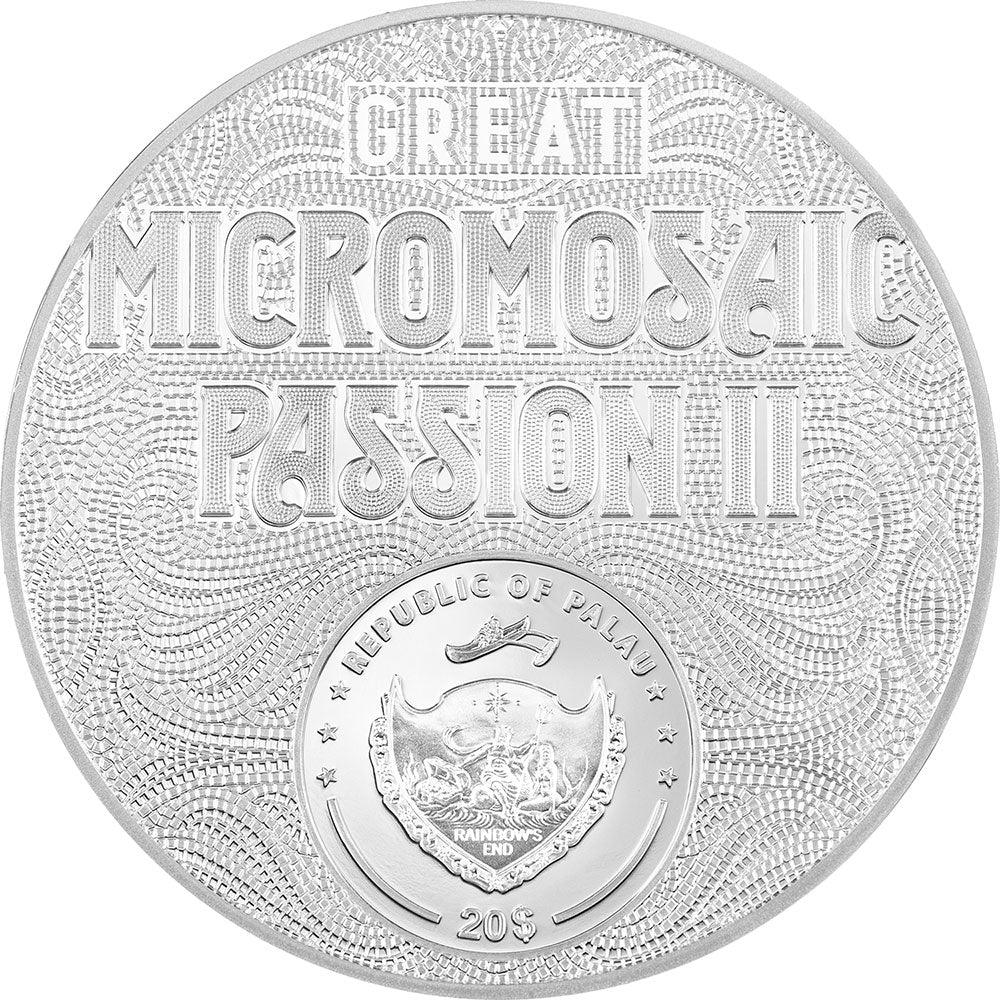 FRIDA KAHLO LA MARAVILLA Great Micromosaic Passion II 3 Oz Silver Coin $20 Palau 2023 - PARTHAVA COIN