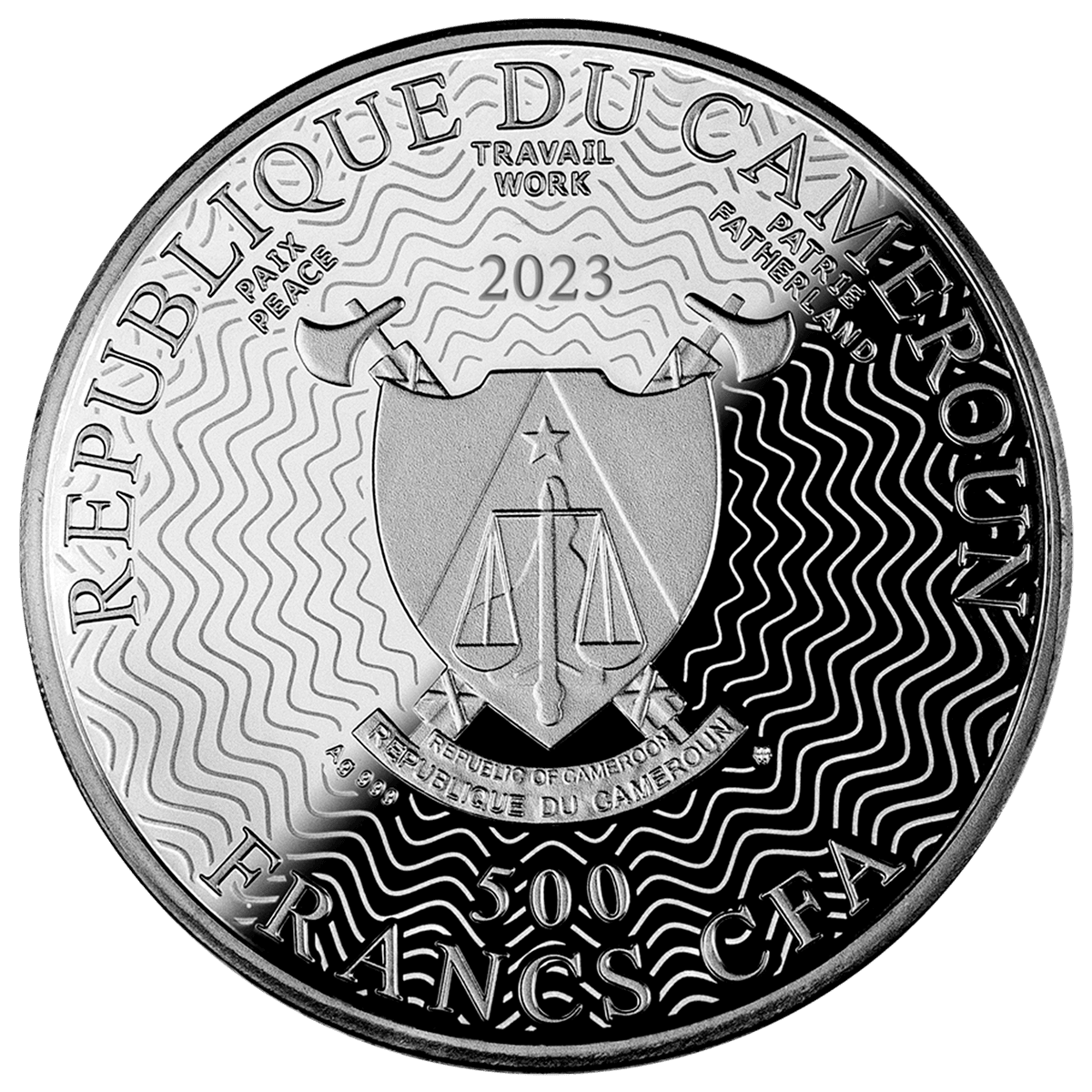 GOLDFISH Lucky Charm Silver Coin 500 Francs Cameroon 2023 - PARTHAVA COIN