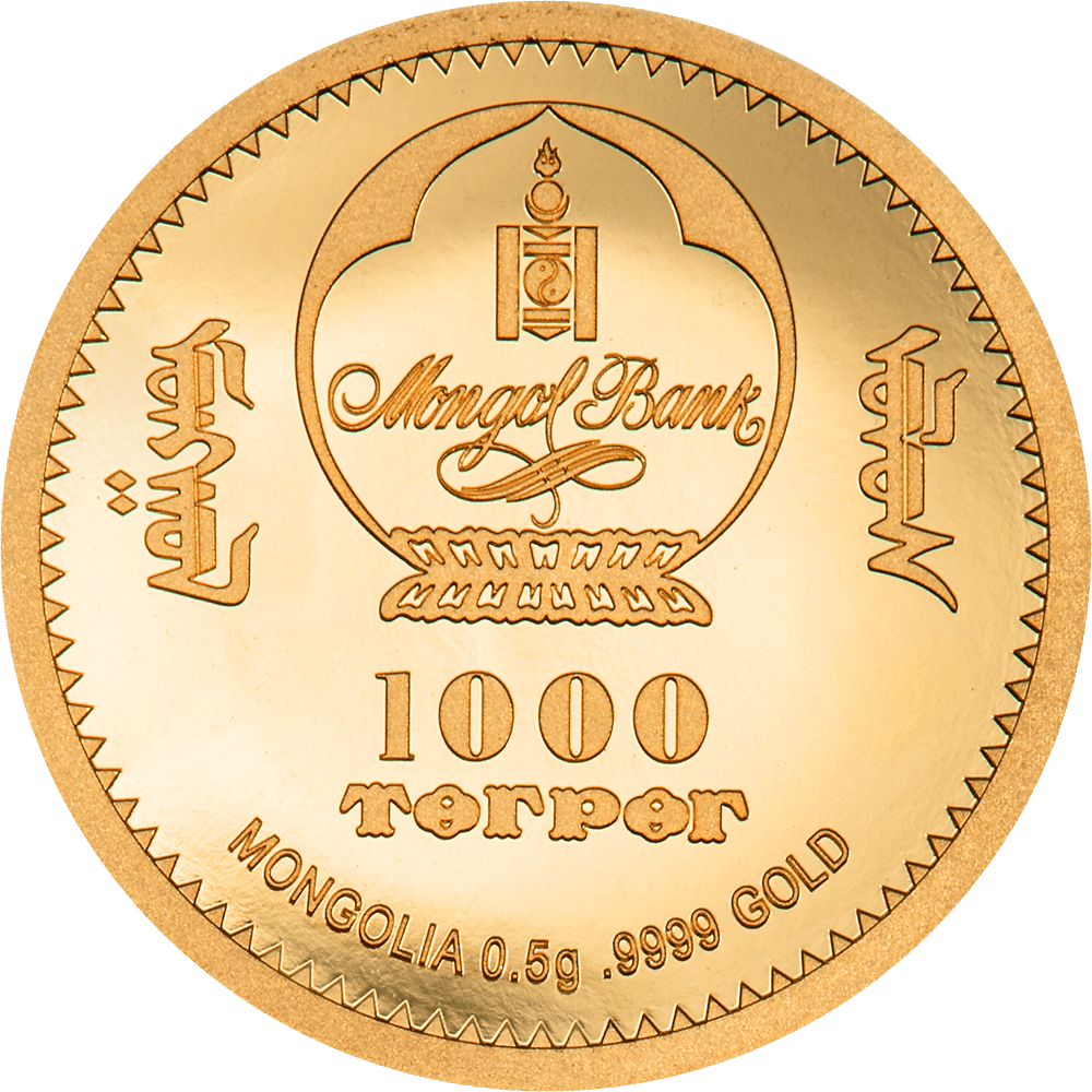 GREAT DRAGON Lunar Collection Gold Coin 1000 Togrog Mongolia 2024 - PARTHAVA COIN