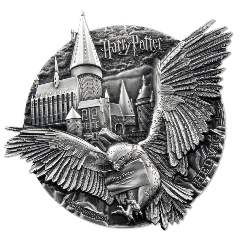 HEDWIG Harry Potter 5 Oz Silver Coin $5 Cook Islands 2023 - PARTHAVA COIN