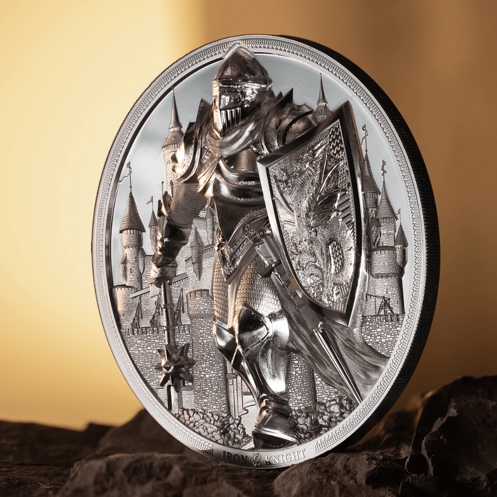 IRON KNIGHT 5 Oz Silver Coin $25 Cook Islands 2024 - PARTHAVA COIN