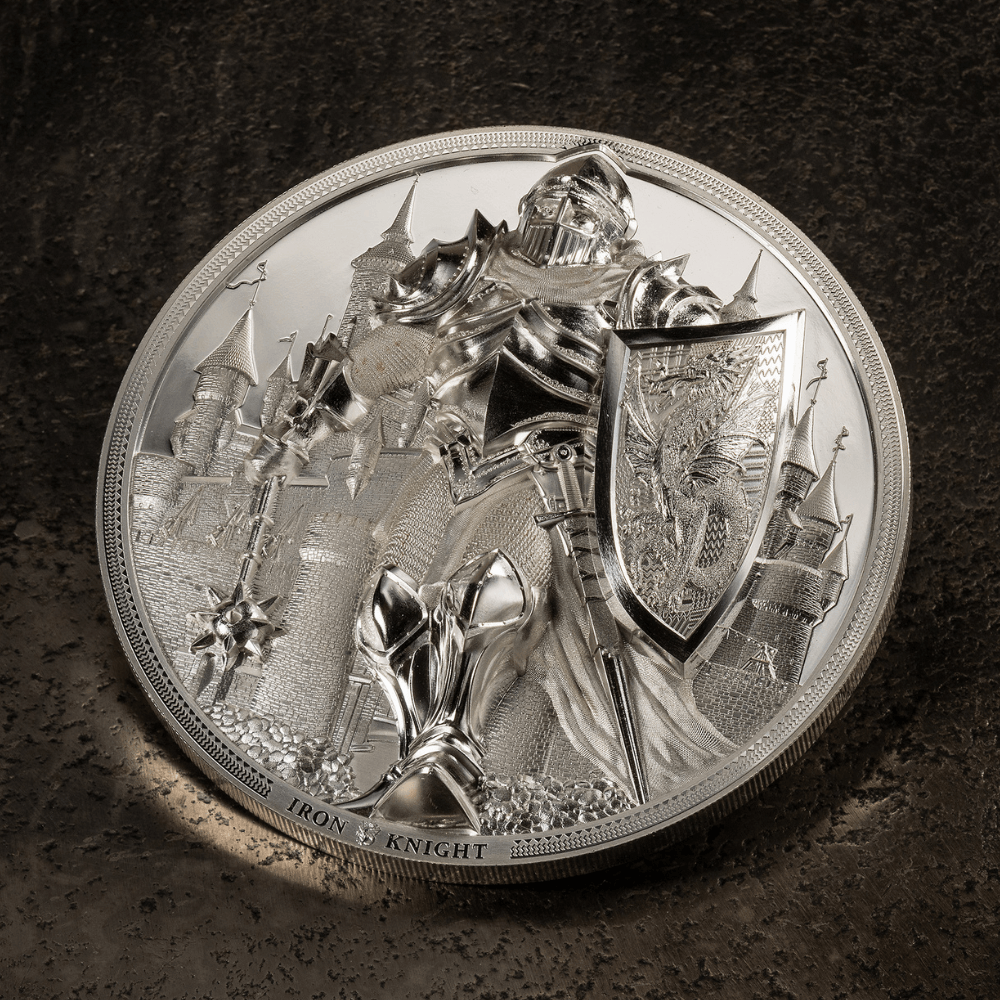 IRON KNIGHT 5 Oz Silver Coin $25 Cook Islands 2024 - PARTHAVA COIN