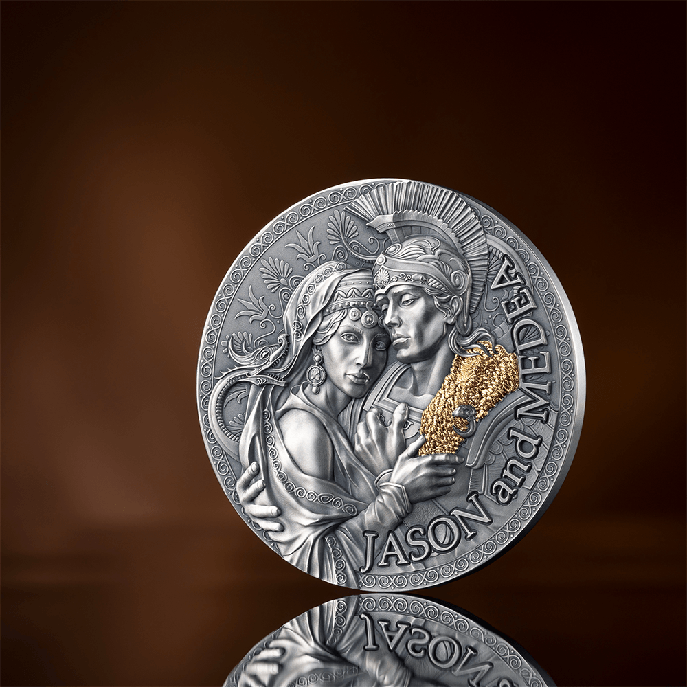 JASON AND MEDEA Great Greek Mythology 2 Oz Silver Coin 2000 Francs Cameroon 2024 - PARTHAVA COIN