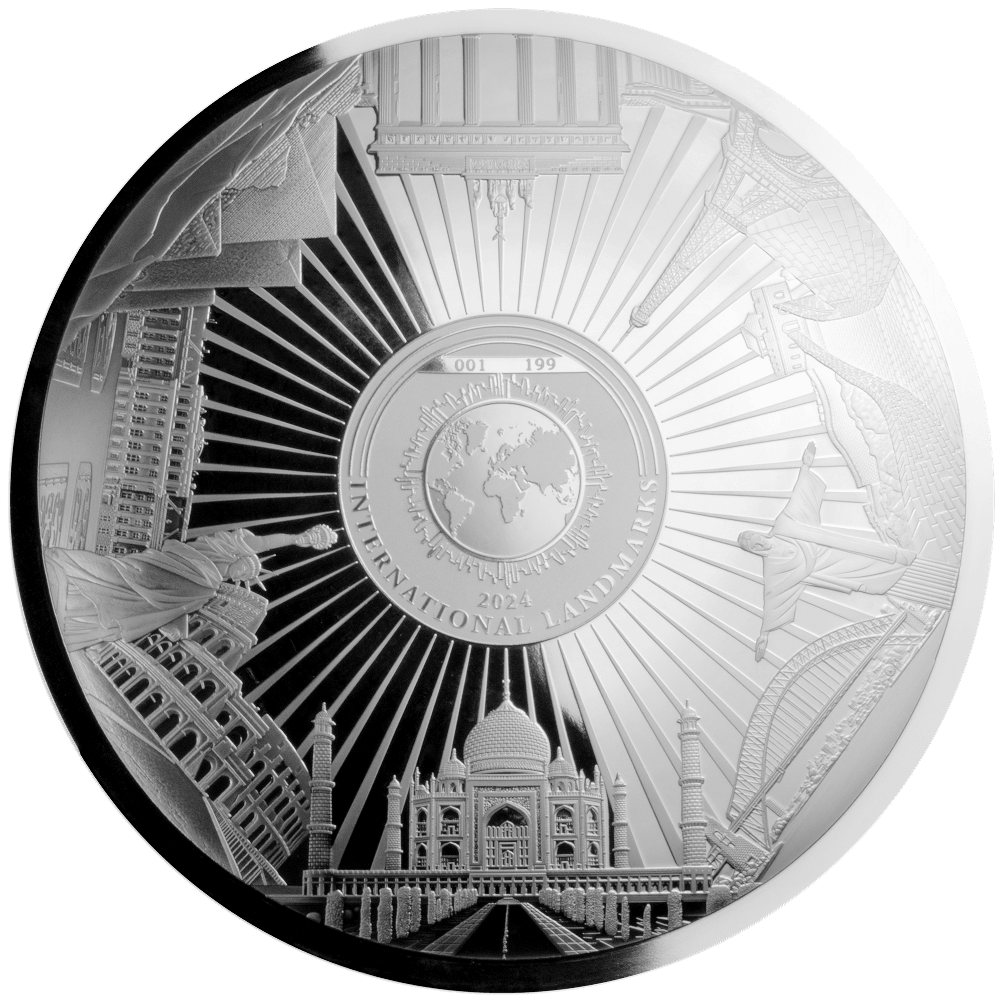 LANDMARK OF THE WORLD 1 Kg Kilo Silver Coin $25 Barbados 2024 - PARTHAVA COIN