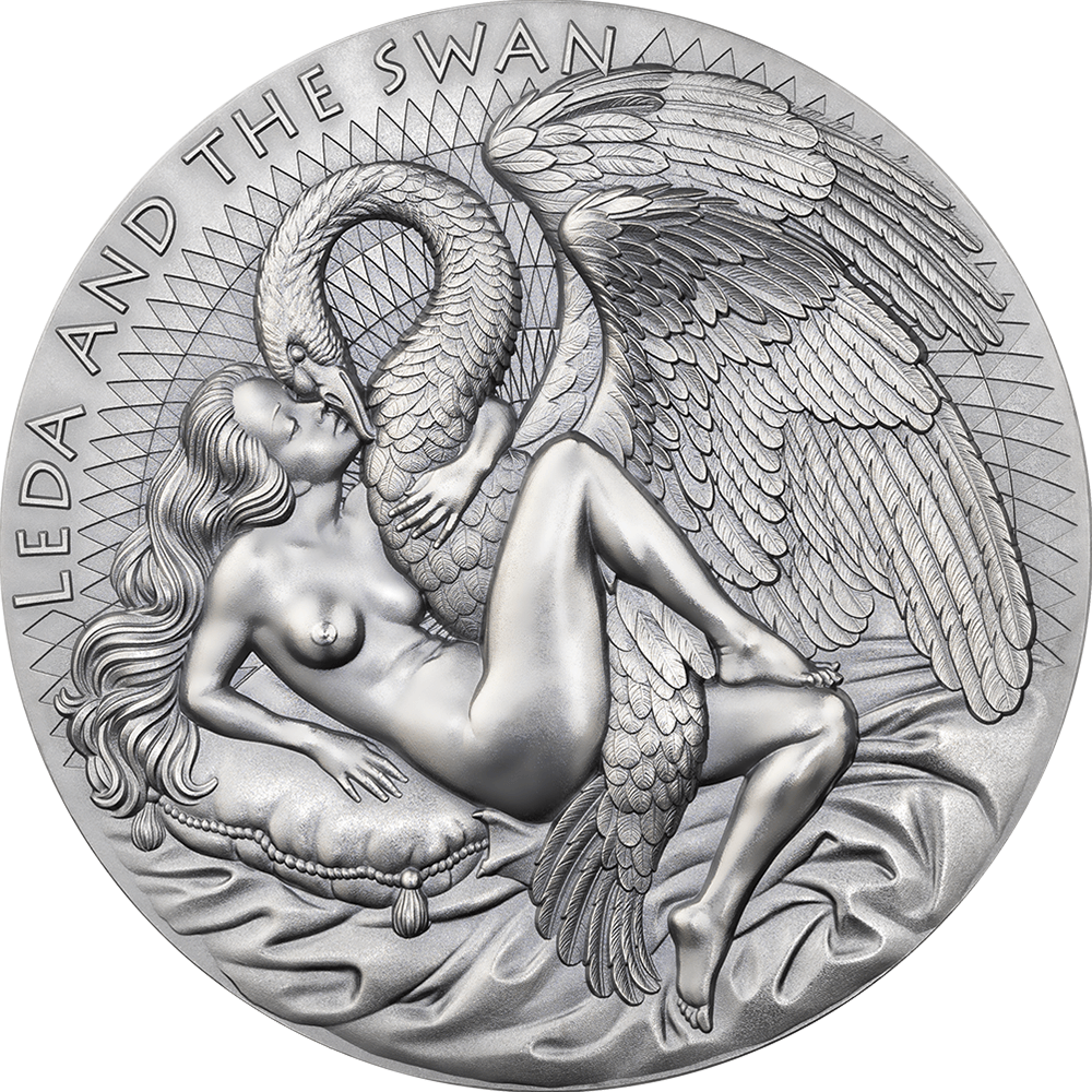 LEDA AND THE SWAN Celestial Beauty 1 Kg Silver Coin 10000 Francs Cameroon 2024 - PARTHAVA COIN