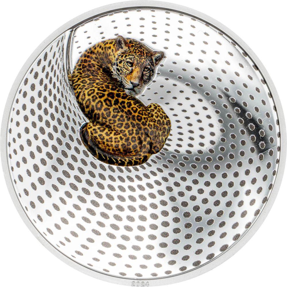 LEOPARD Camouflage of Nature 3 Oz Silver Coin $20 Palau 2024 - PARTHAVA COIN