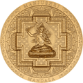 MANJUSHRI MANDALA Archeology Symbolism Gilded 3 Oz Silver Coin 2000 Togrog Mongolia 2024 - PARTHAVA COIN