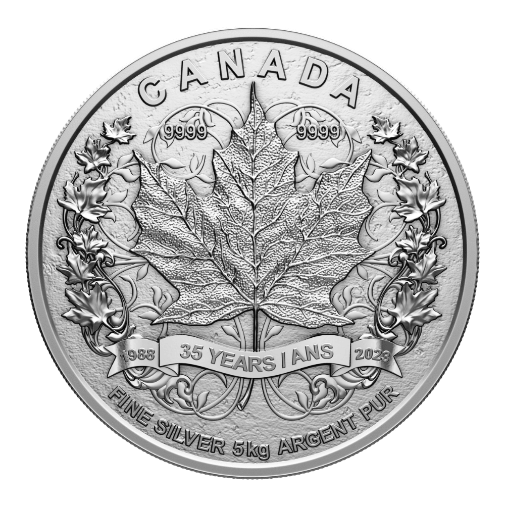 MAPLE LEAF 35th Anniversary 5 Kg Kilo Silver Coin $500 Canada 2023 - PARTHAVA COIN