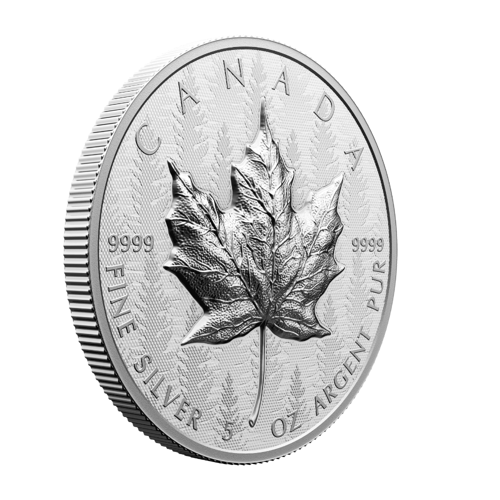 MAPLE LEAF Ultra High Relief 5 Oz Silver Coin $50 Canada 2024 - PARTHAVA COIN