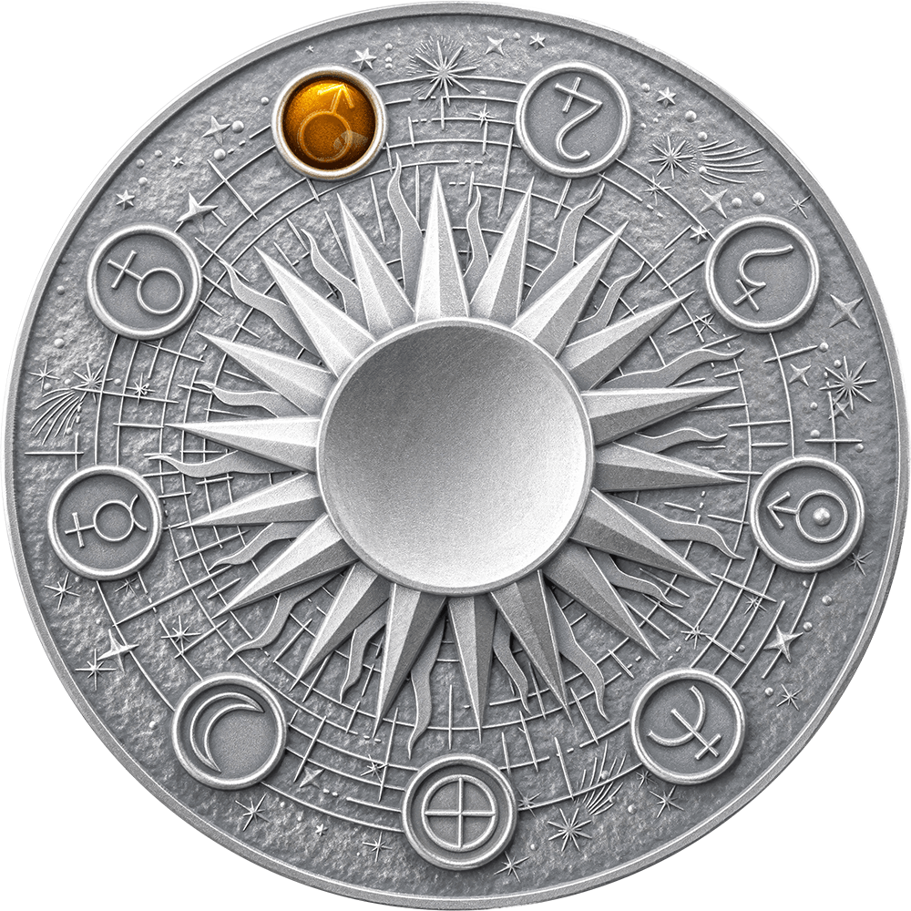 MARS Solar System 2 Oz Silver Coin 10 Cedis Ghana 2024 - PARTHAVA COIN