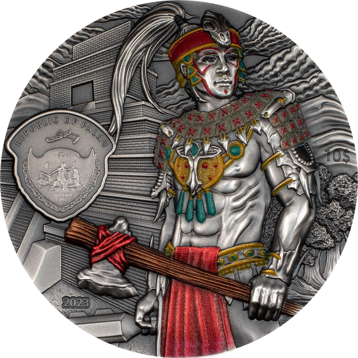 MAYANS Lost Civilizations 2 Oz Silver Coin $10 Palau 2023 - PARTHAVA COIN