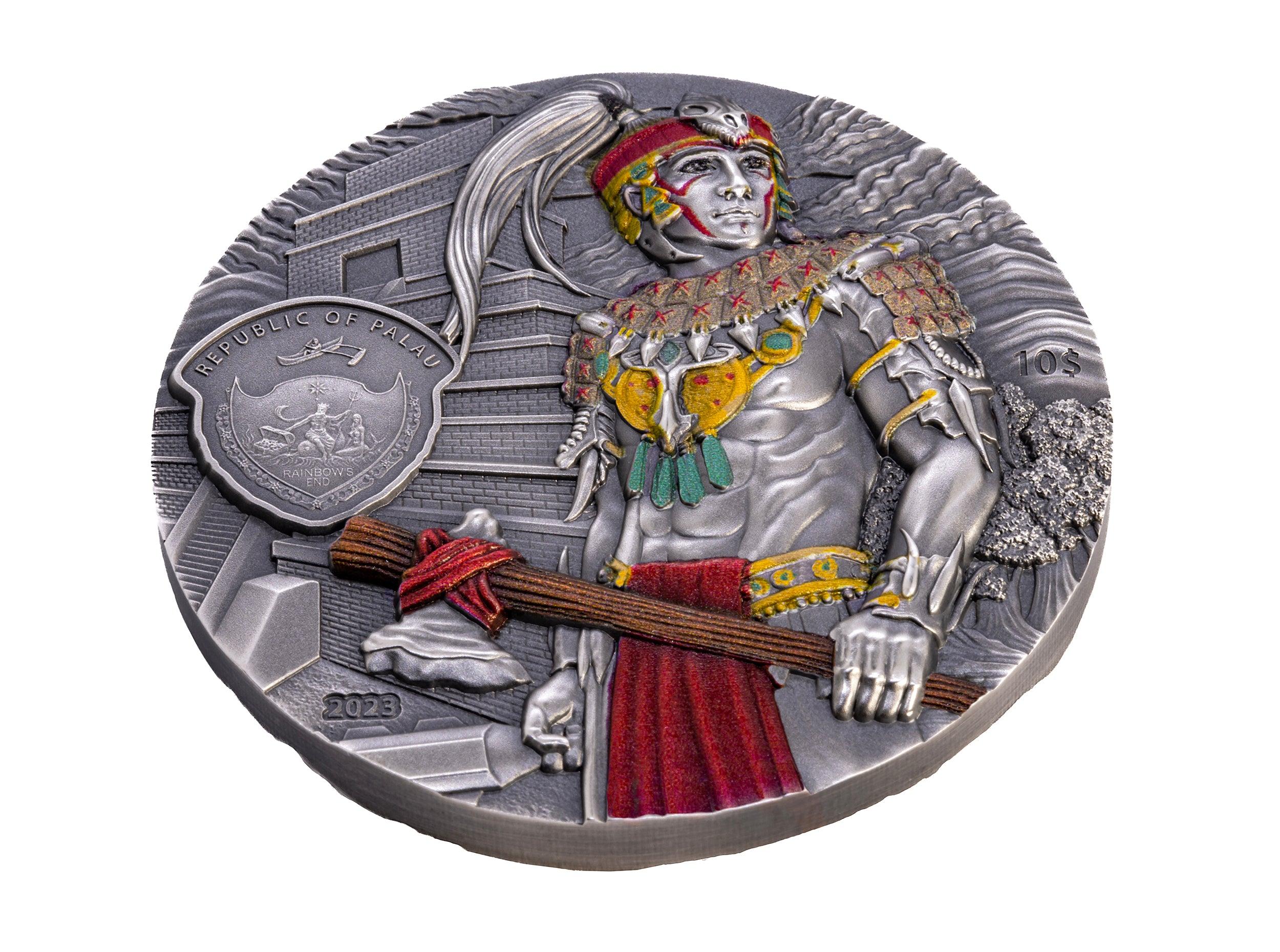 MAYANS Lost Civilizations 2 Oz Silver Coin $10 Palau 2023 - PARTHAVA COIN
