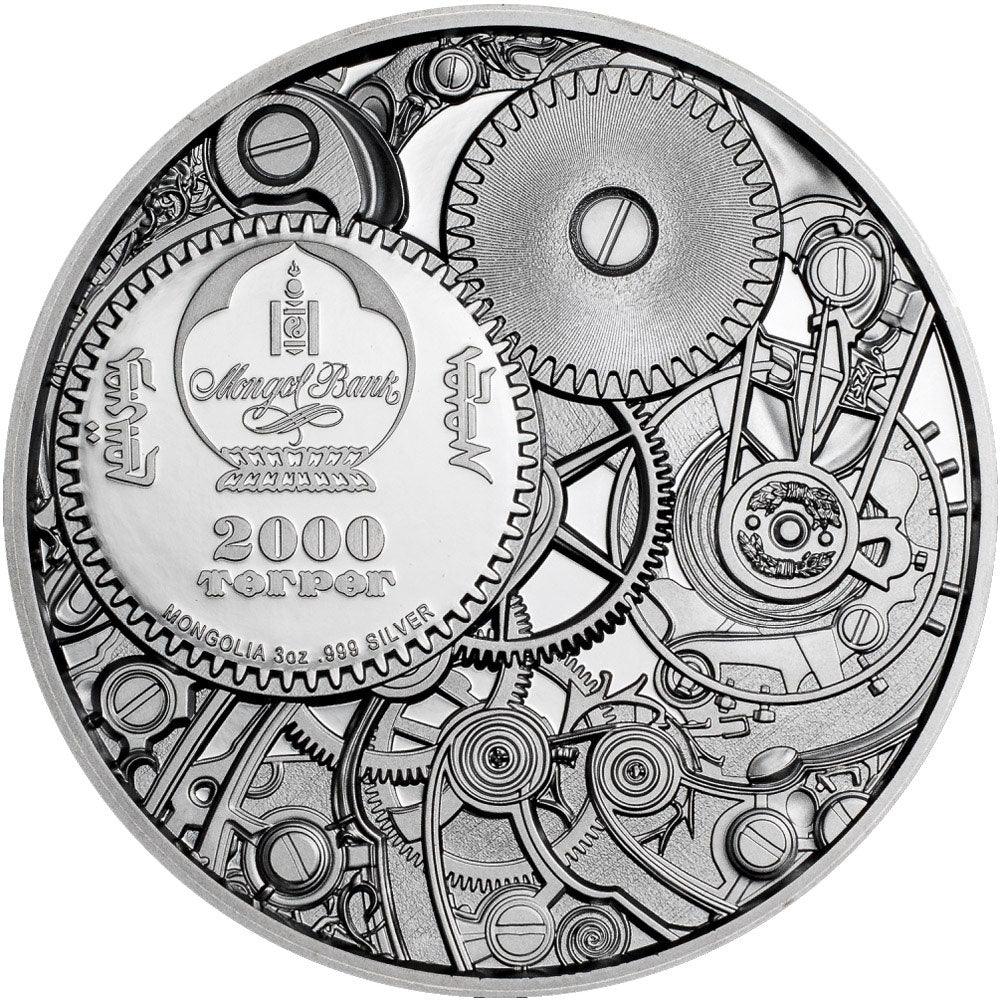 MECHANICAL LADYBUG Clockwork Evolution 3 Oz Silver Coin 2000 Togrog Mongolia 2021 - PARTHAVA COIN