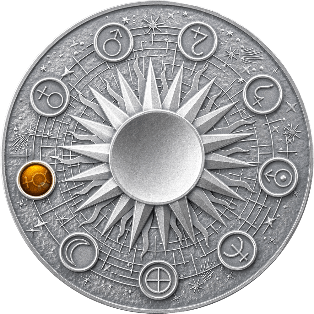 MERCURY Solar System 2 Oz Silver Coin 10 Cedis Ghana 2024 - PARTHAVA COIN