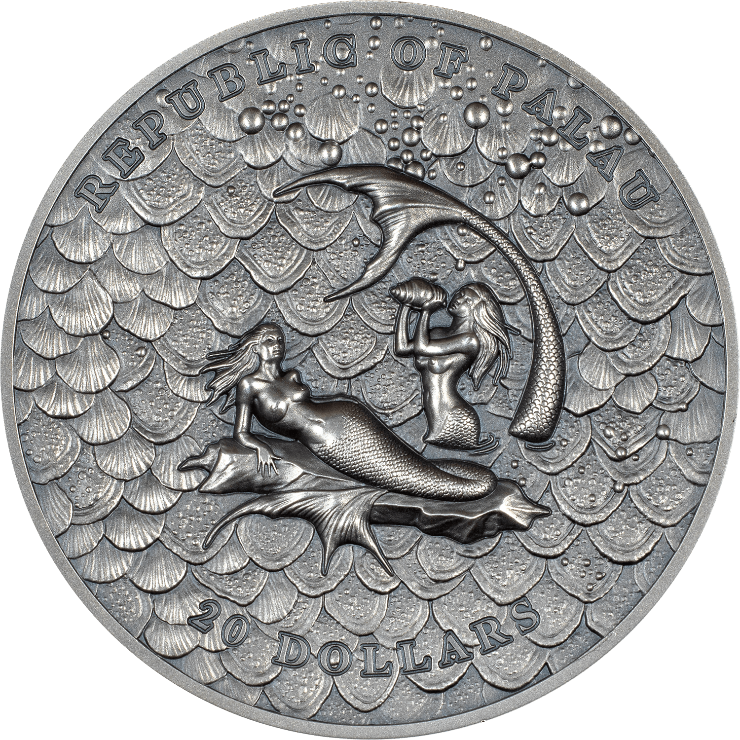 MERMAIDS Underwater Fantasy 3 Oz Silver Coin $20 Palau 2024 - PARTHAVA COIN