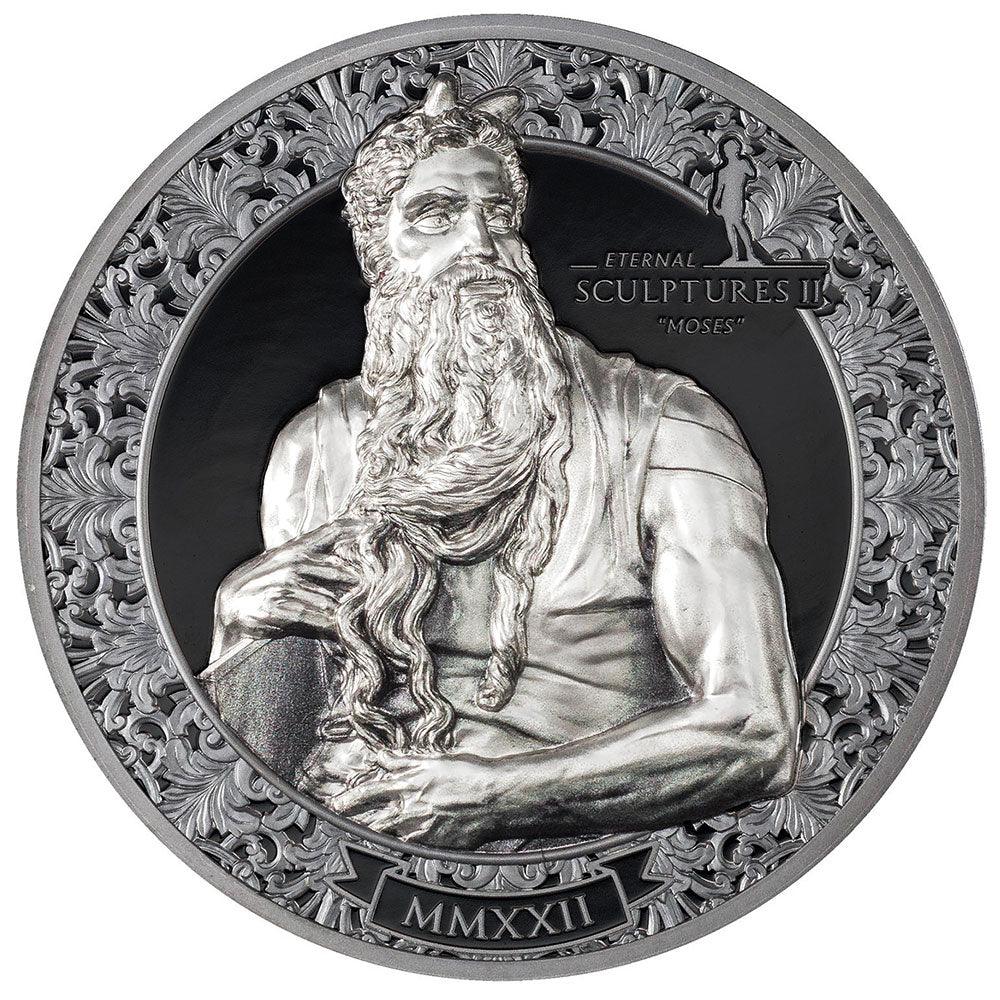 MOSES Eternal Sculptures II 3 Oz Silver Coin 20$ Palau 2022 - PARTHAVA COIN
