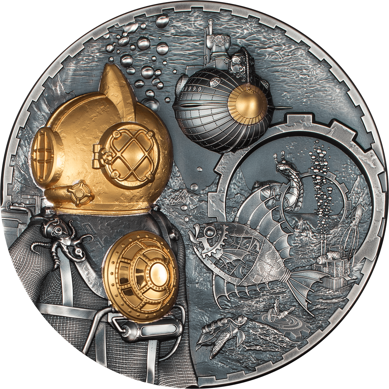 NAUTILUS Steampunk 1 Kg Kilo Silver Coin $100 Cook Islands 2024 - PARTHAVA COIN