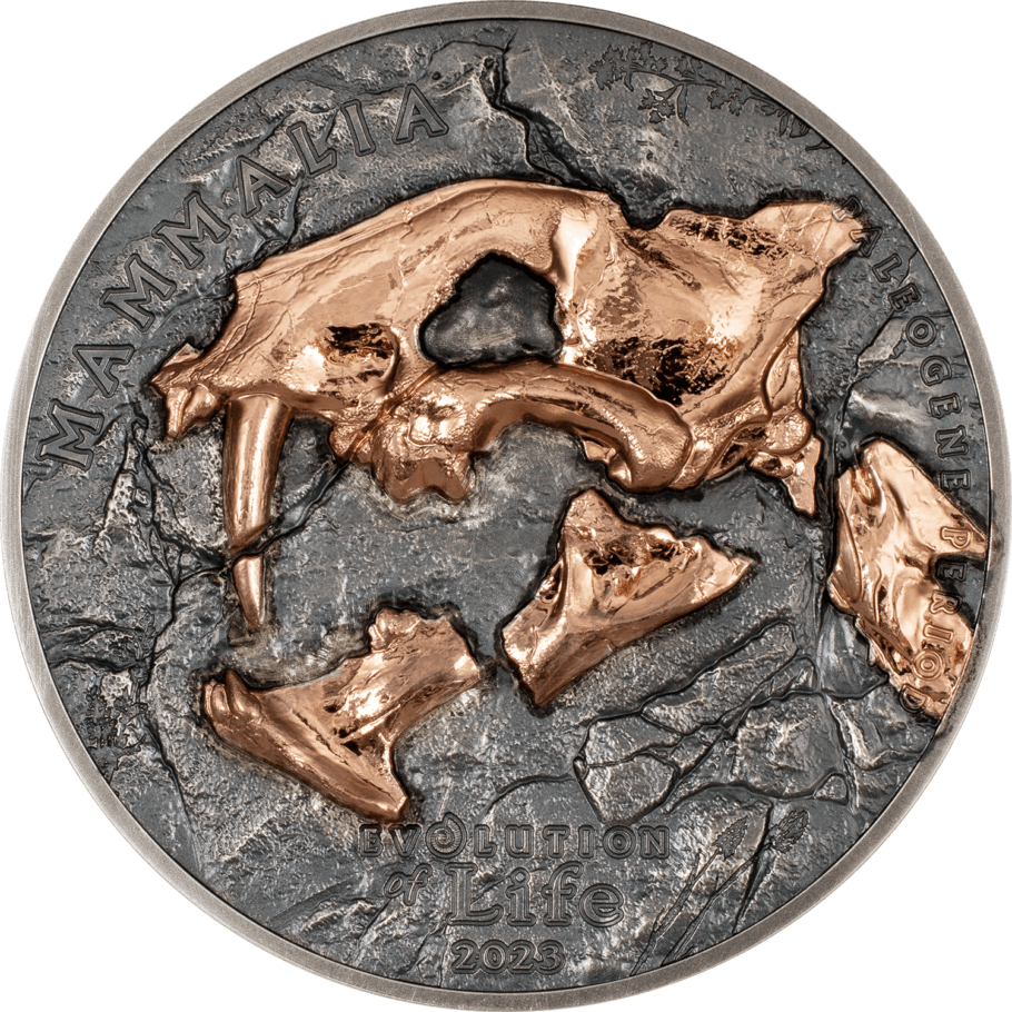 NIMRAVIDAE Evolution of Life 1 Oz Silver Coin 500 Togrog Mongolia 2023 - PARTHAVA COIN