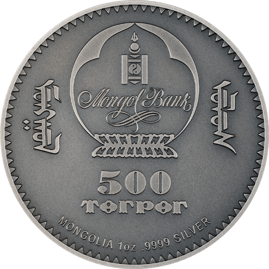 NIMRAVIDAE Evolution of Life 1 Oz Silver Coin 500 Togrog Mongolia 2023 - PARTHAVA COIN