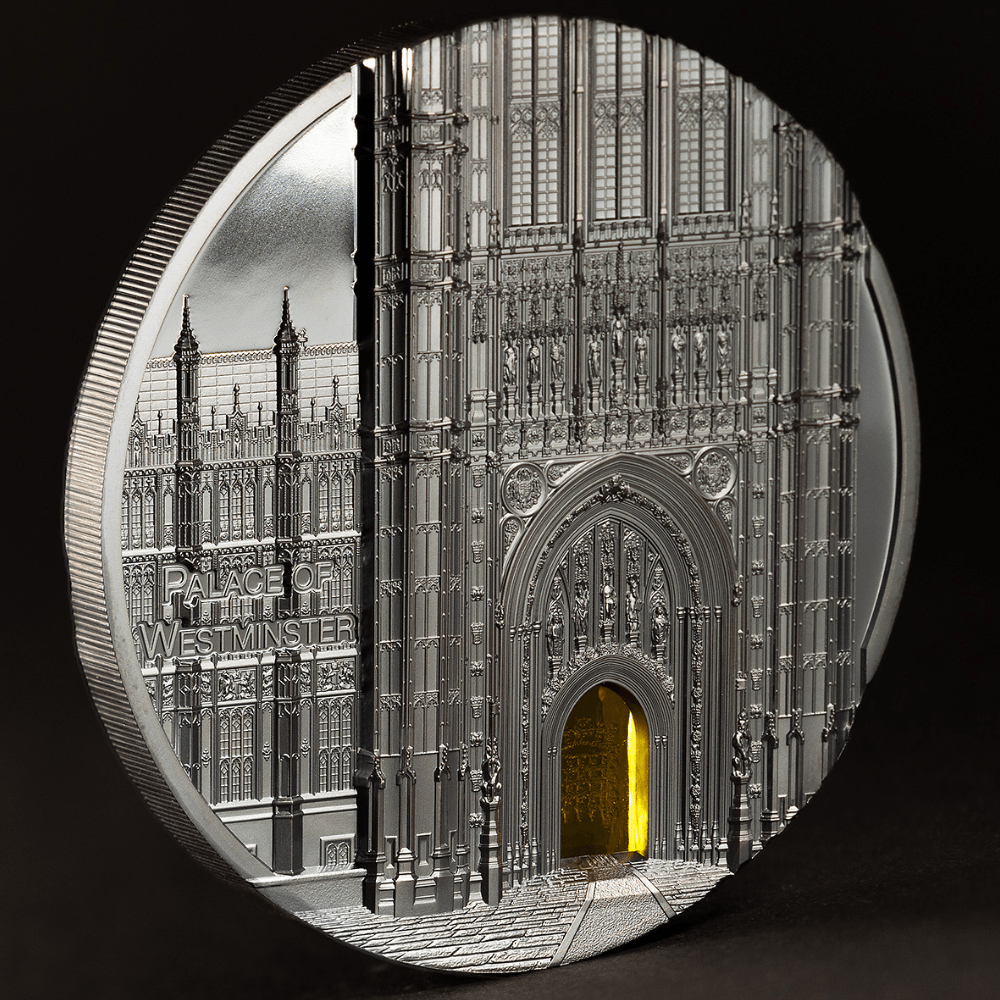 PALACE OF WESTMINSTER Tiffany Art Metropolis 5 Oz Silver Coin $25 Palau 2023 - PARTHAVA COIN