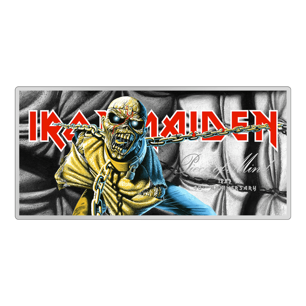 PIECE OF MIND Iron Maiden Silver Note $1 Cook Islands 2023 - PARTHAVA COIN