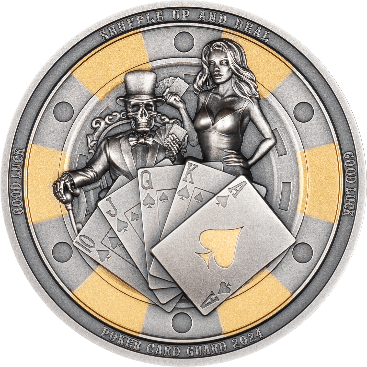 POKER CARD GUARD 1 Oz Silver Coin $5 Palau 2024 - PARTHAVA COIN