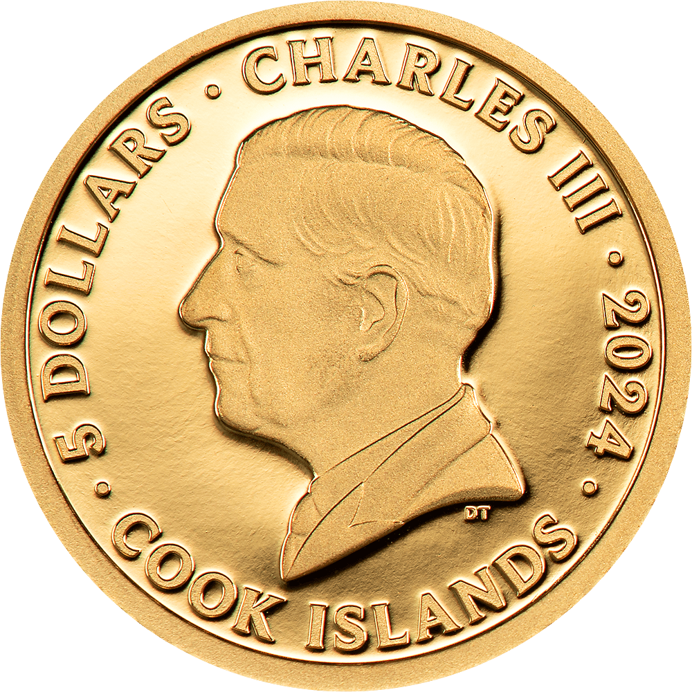 POWERSLAVE Iron Maiden Gold Coin $5 Cook Islands 2024 - PARTHAVA COIN