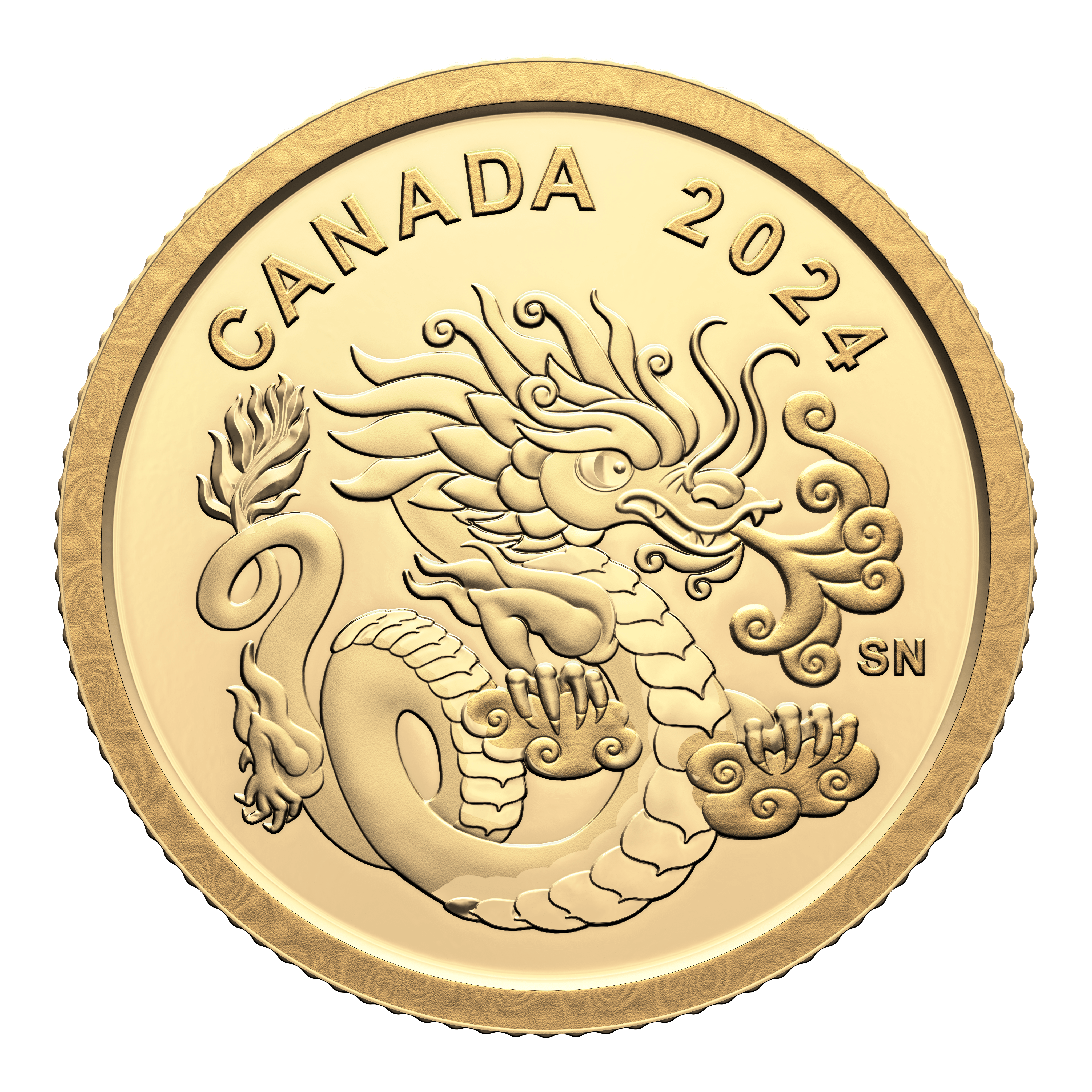 Pure Gold Coin Spirit Dragon Canada 2024 - PARTHAVA COIN