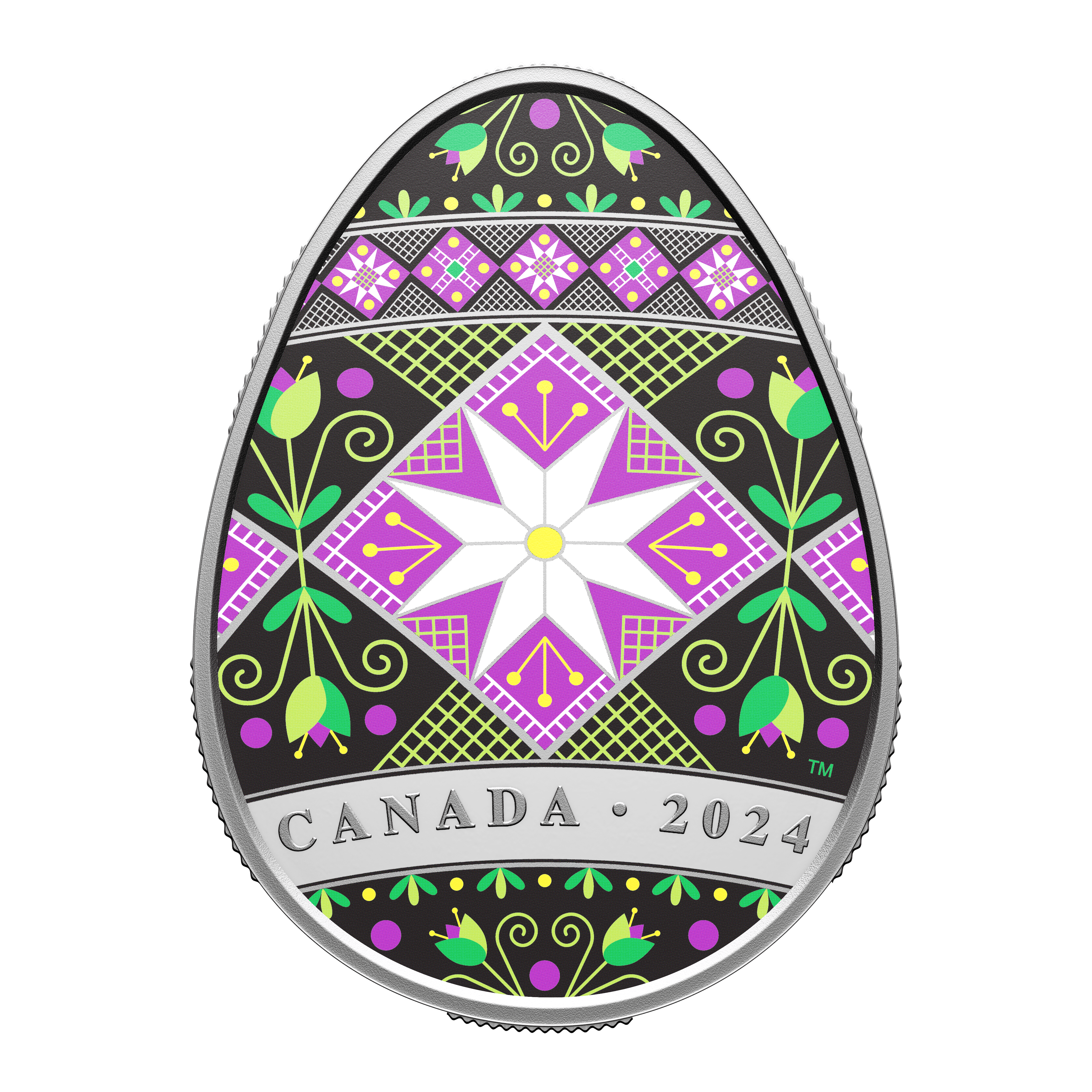 PYSANKA Shaped 1 Oz Silver Coin $20 Canada 2024 - PARTHAVA COIN