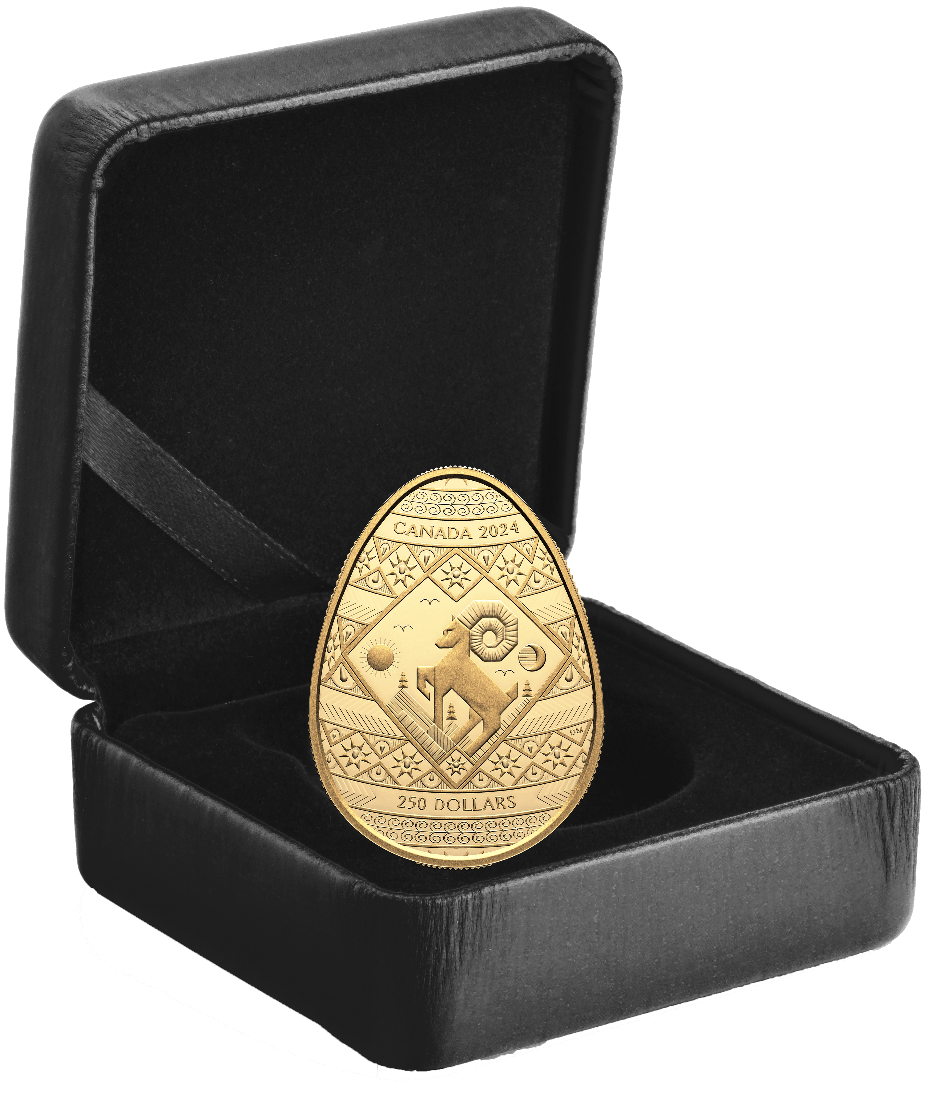 PYSANKA Shaped 2 Oz Gold Coin $200 Canada 2024 - PARTHAVA COIN