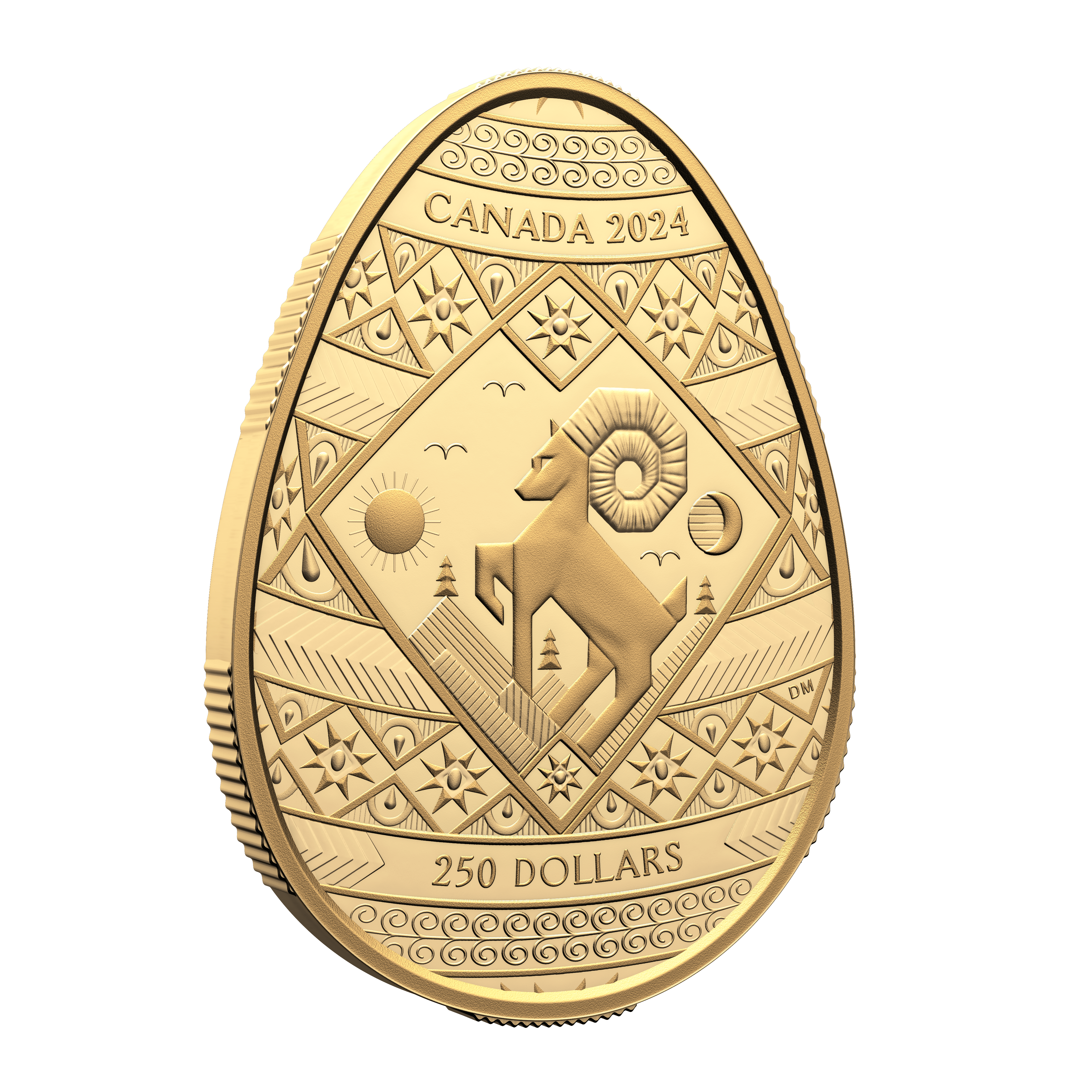 PYSANKA Shaped 2 Oz Gold Coin $200 Canada 2024 - PARTHAVA COIN