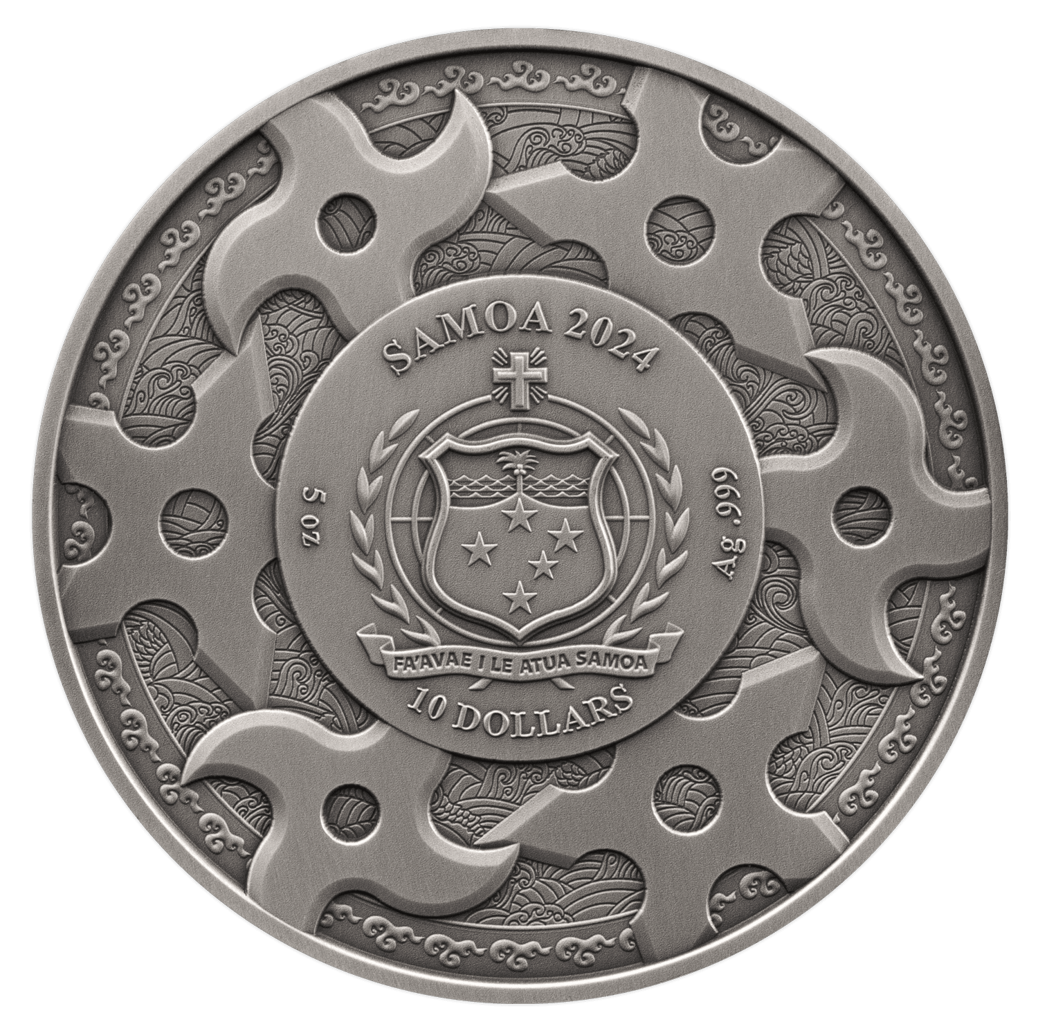 SAMURAI 5 Oz Silver Coin $10 Samoa 2024 - PARTHAVA COIN