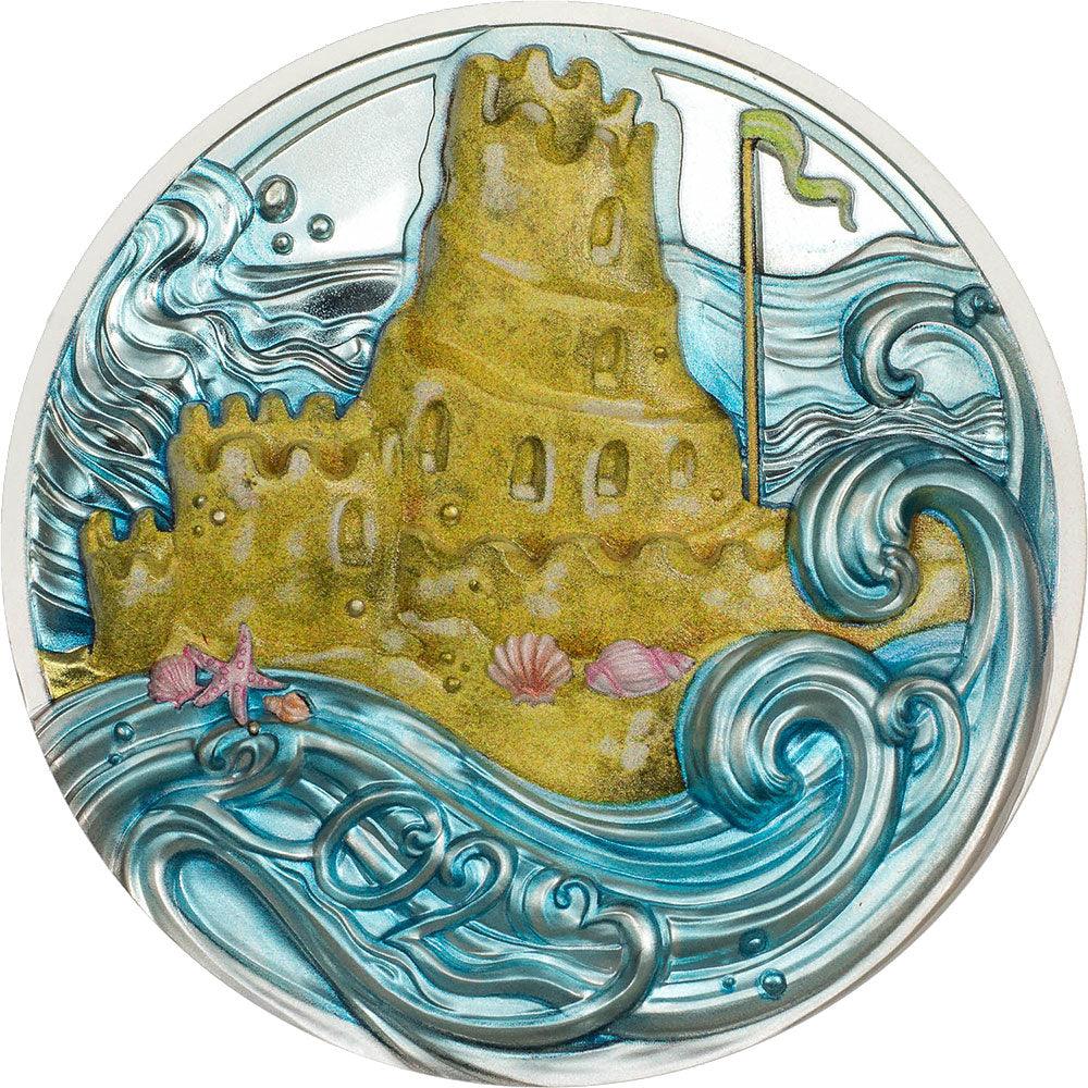 SANDCASTLE Childhood Memories 3 Oz Silver Coin $20 Palau 2023 - PARTHAVA COIN