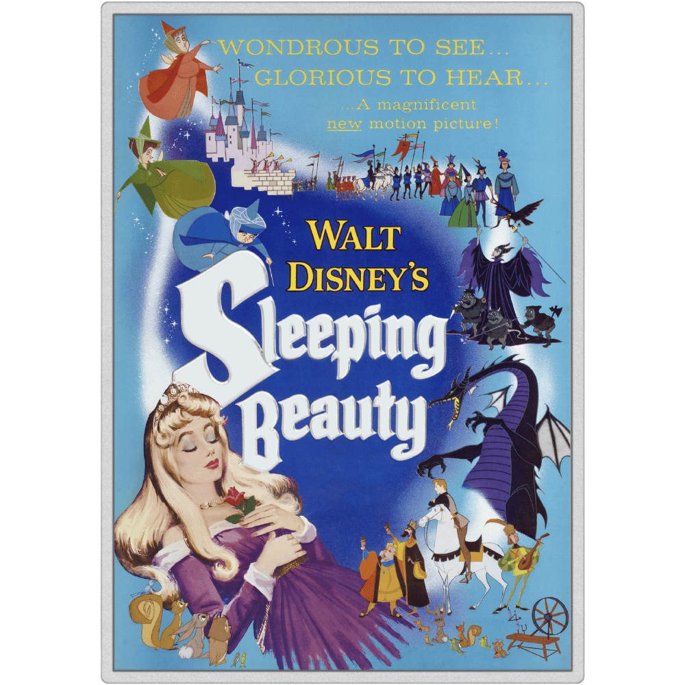 SLEEPING BEAUTY Poster 5 Oz Silver Coin 10$ Niue 2024 - PARTHAVA COIN