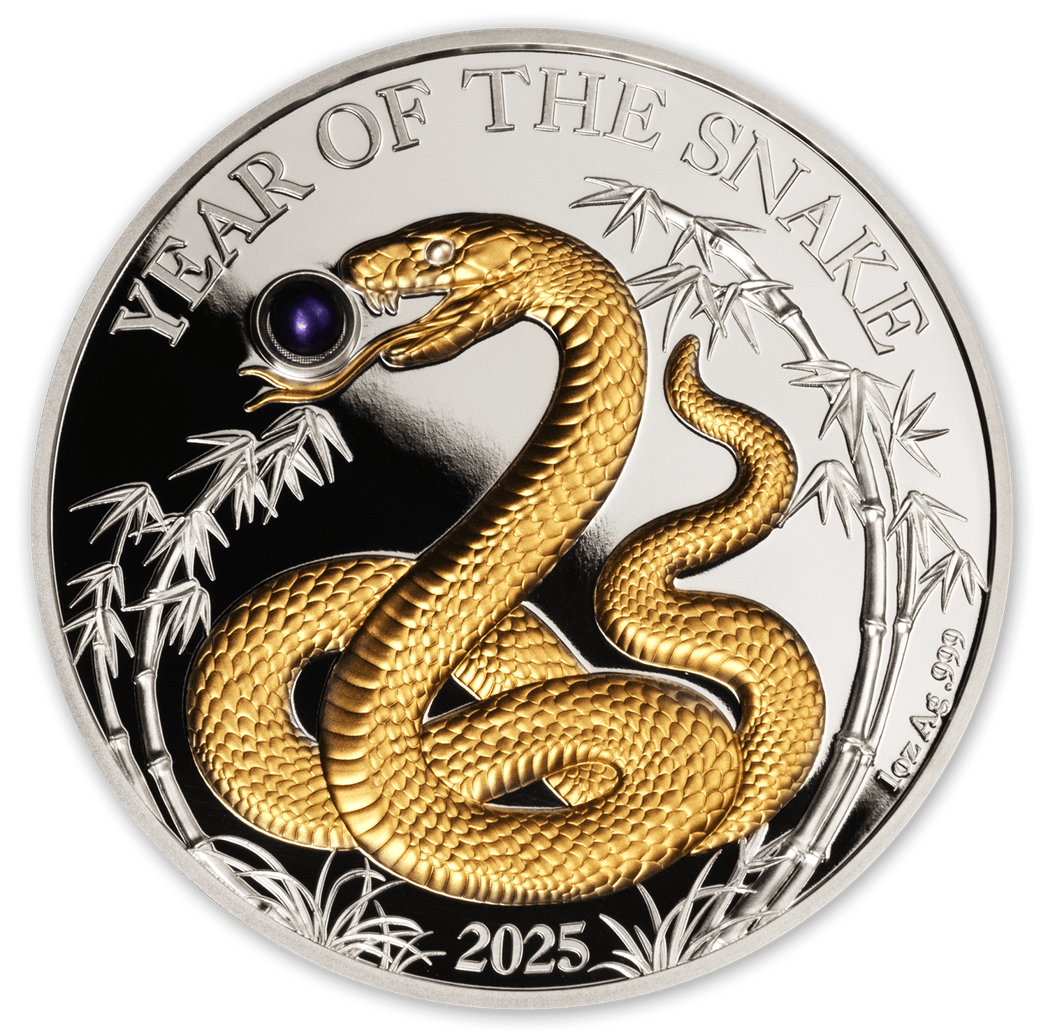 SNAKE Freshwater Pearl Chinese Lunar Year 1 Oz Silver Coin 20 Vatu Vanuatu 2025 - PARTHAVA COIN