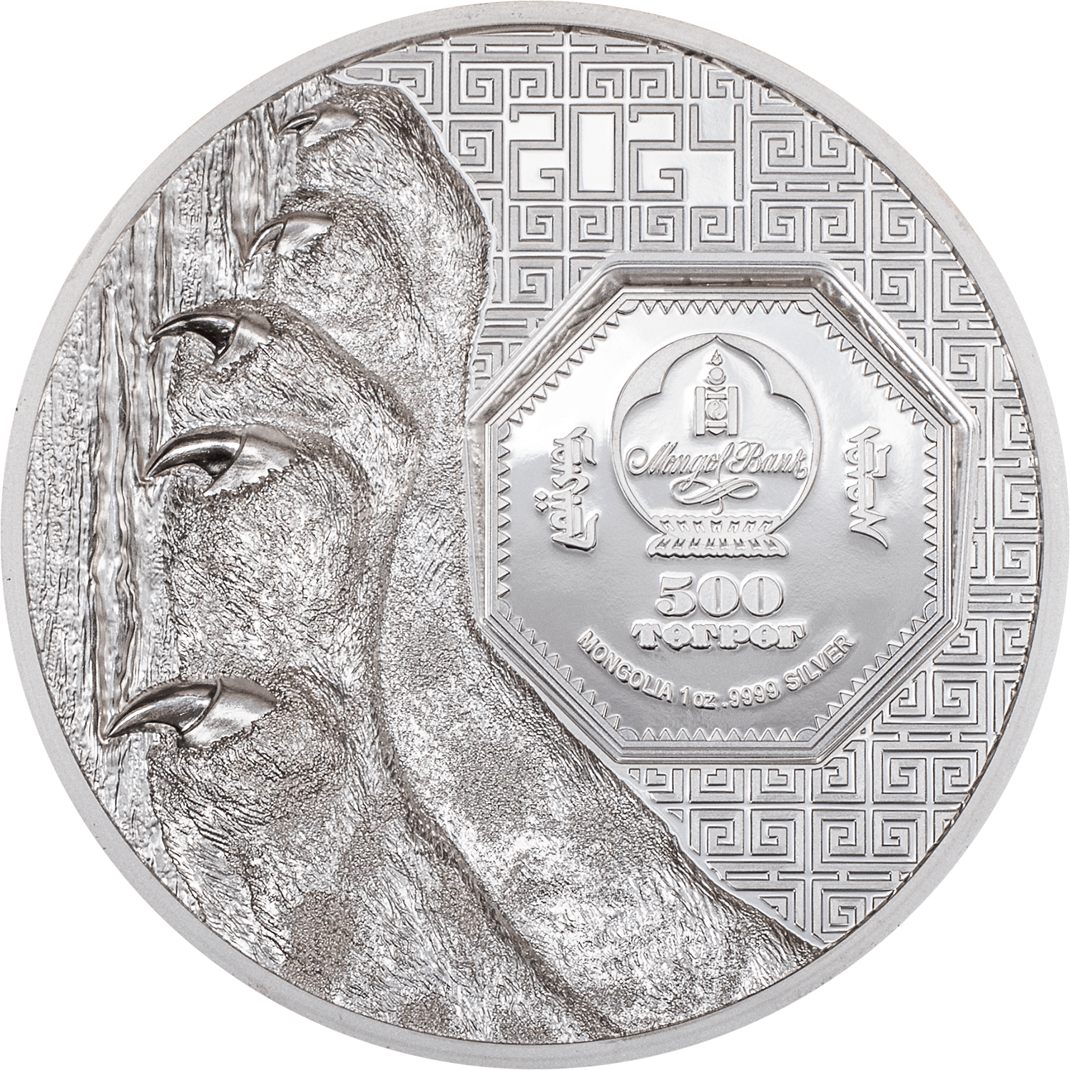 SNOW LEOPARD Wild Mongolia 1 Oz Silver Coin 500 Togrog Mongolia 2024 - PARTHAVA COIN